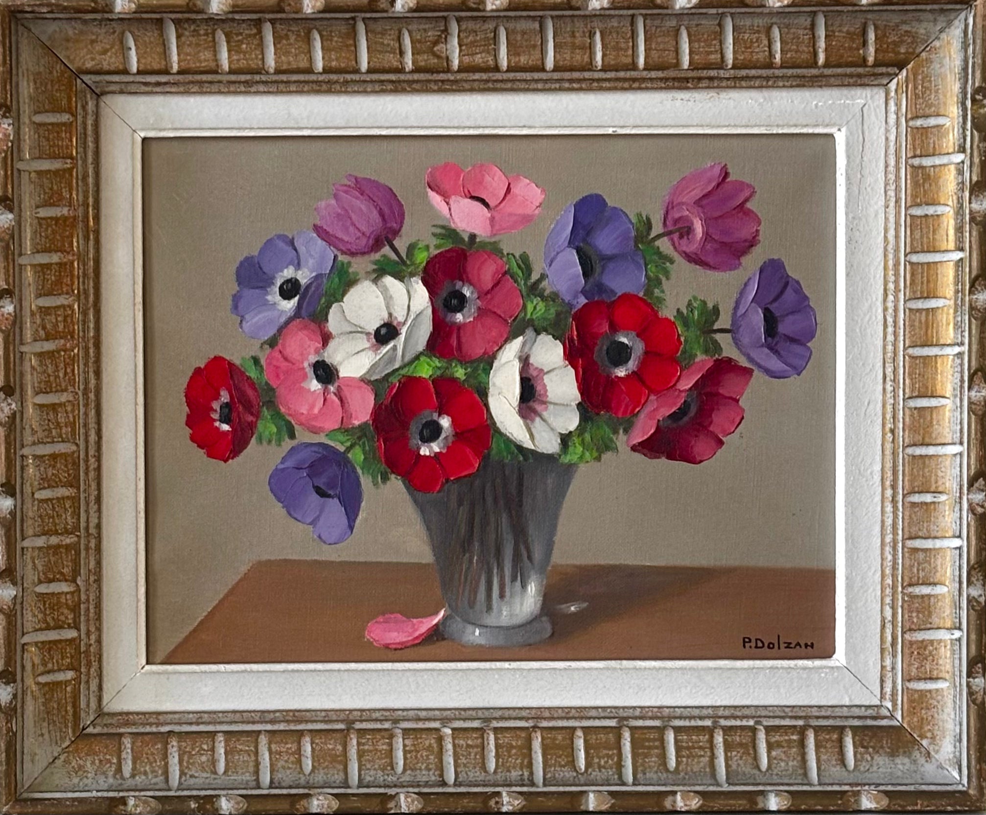Anemones in a Glass Vase