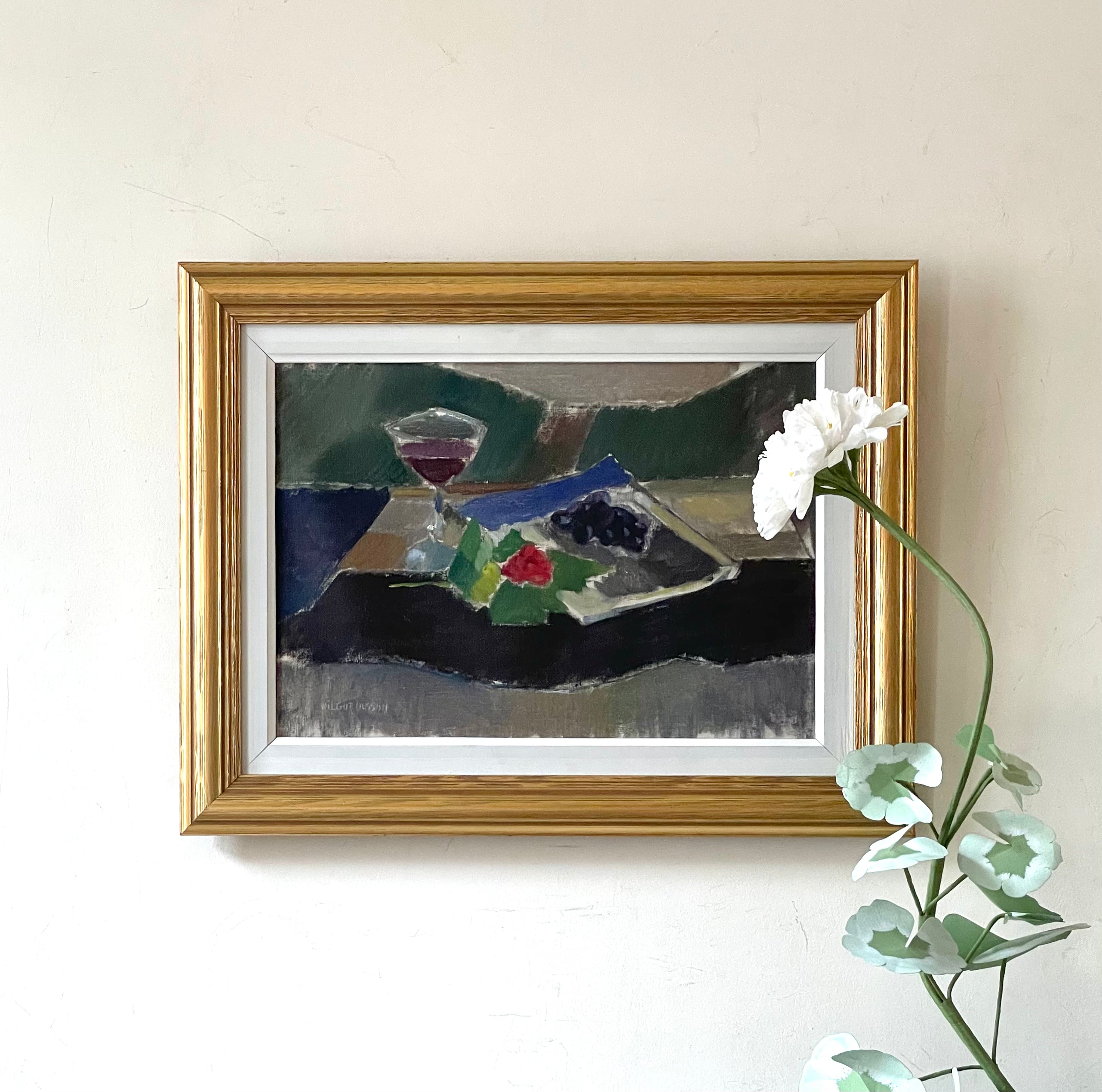 Still Life with Wine and Rose