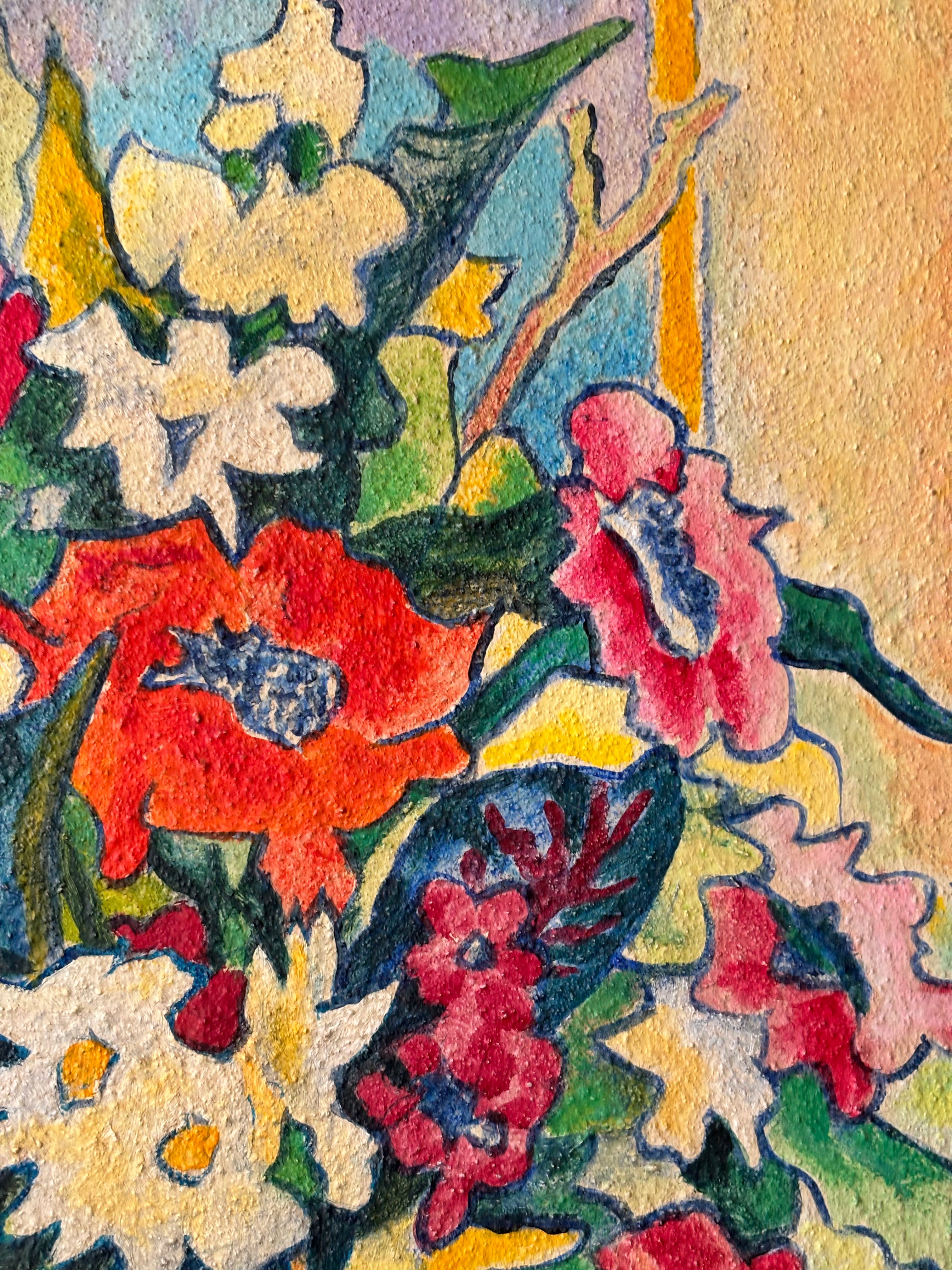 Bright Flowers in a Longwy Vase