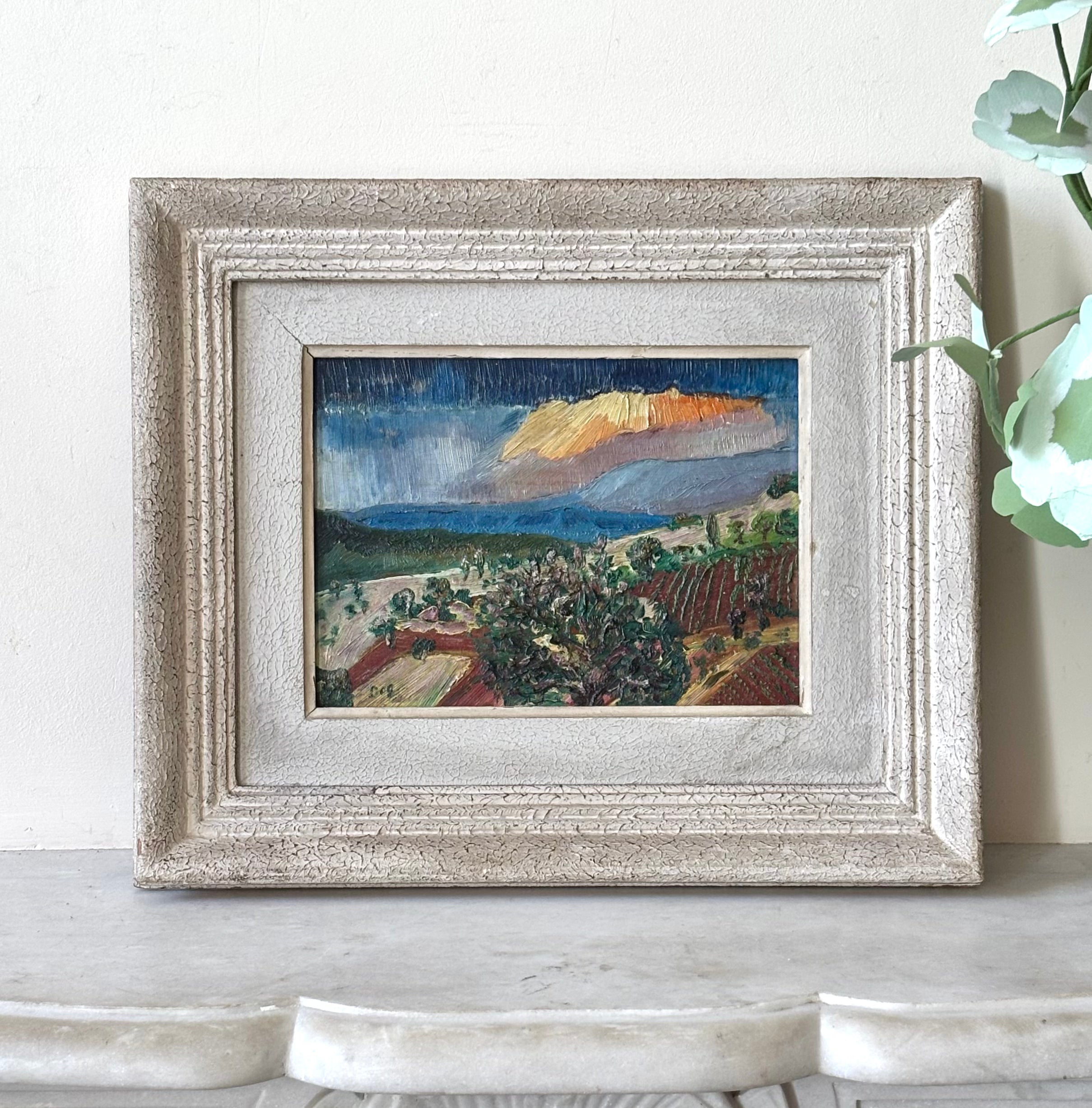 Orange Clouds and Olive Trees