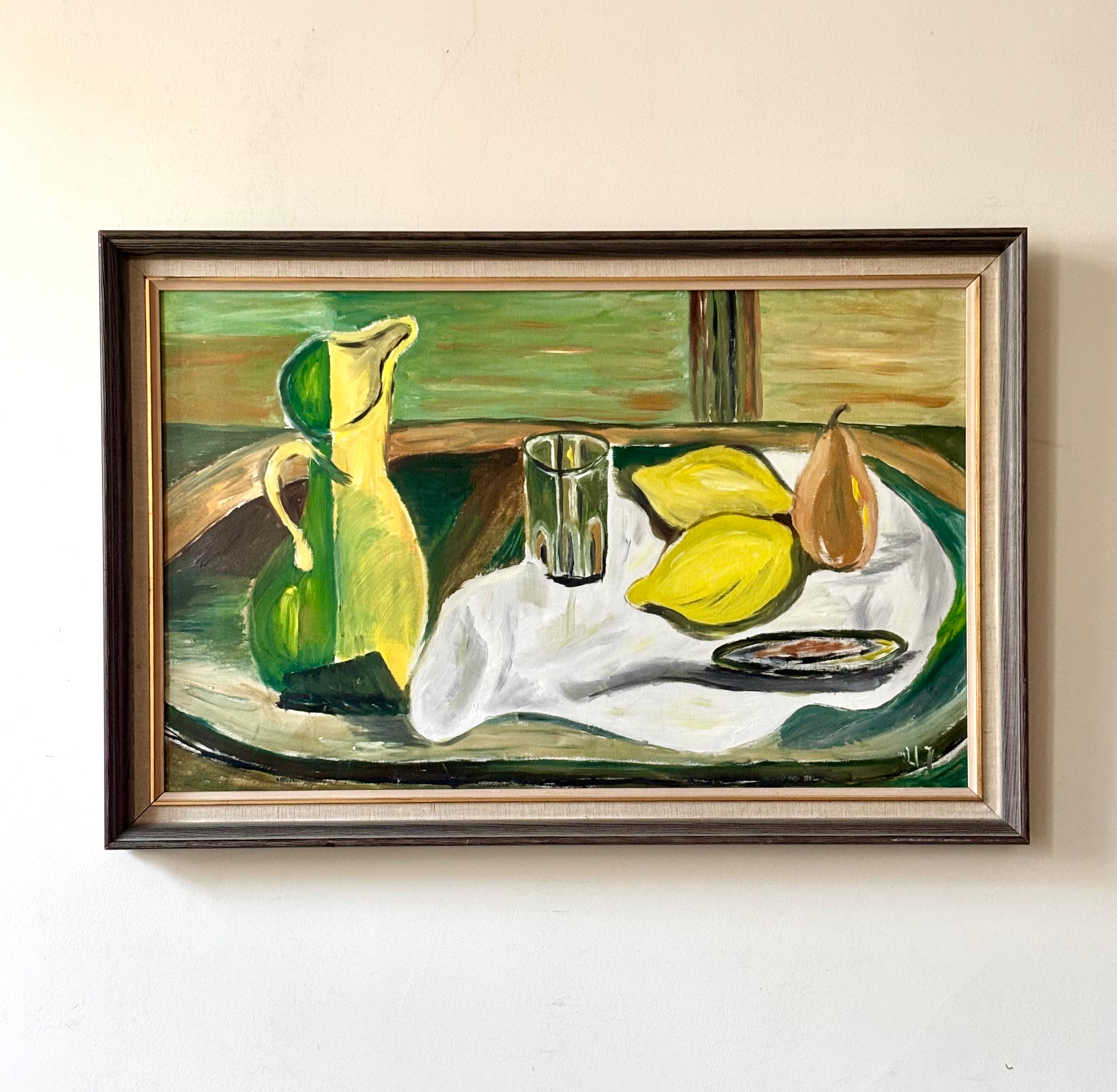 Green Still Life with Lemons