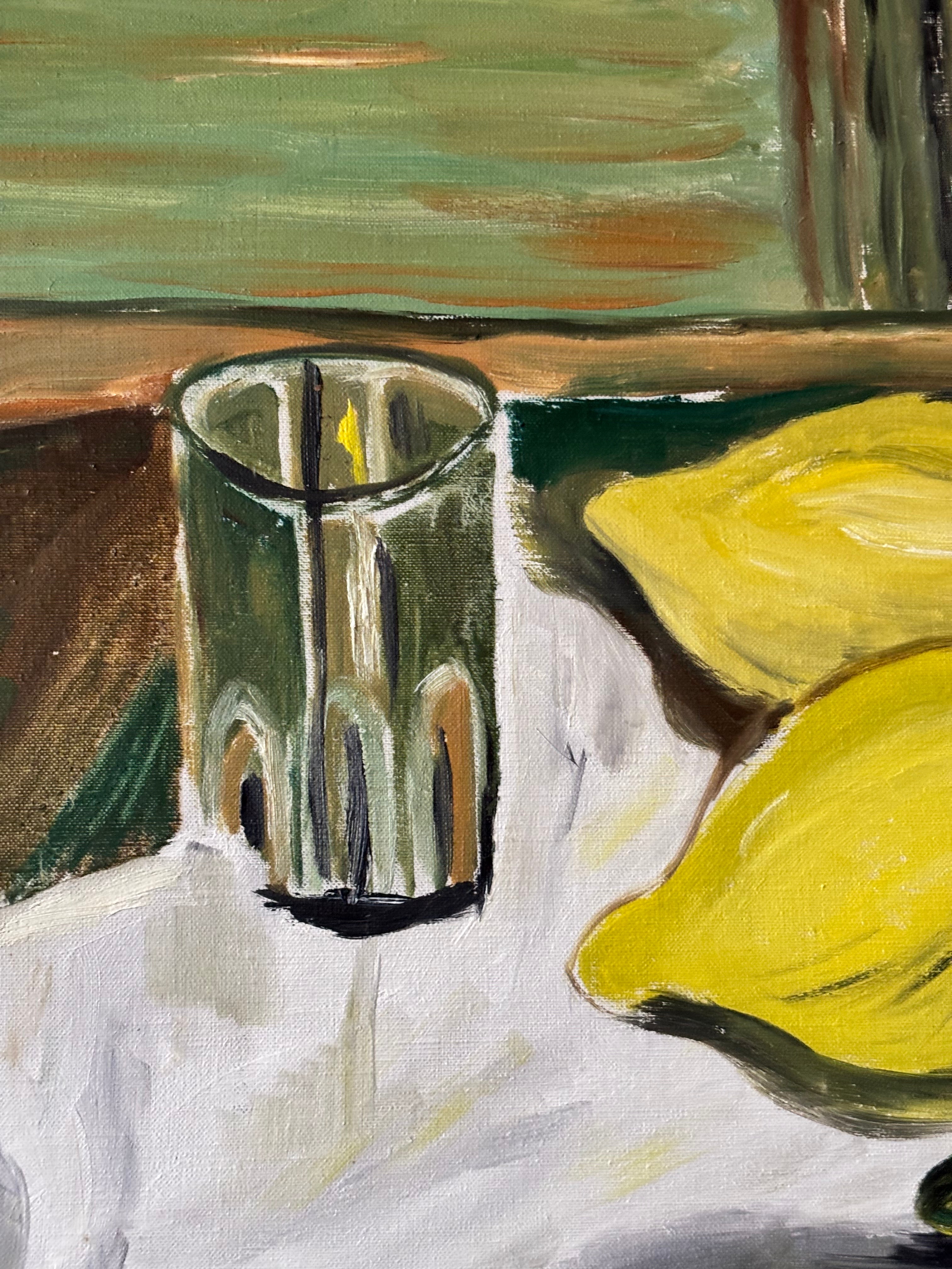 Green Still Life with Lemons