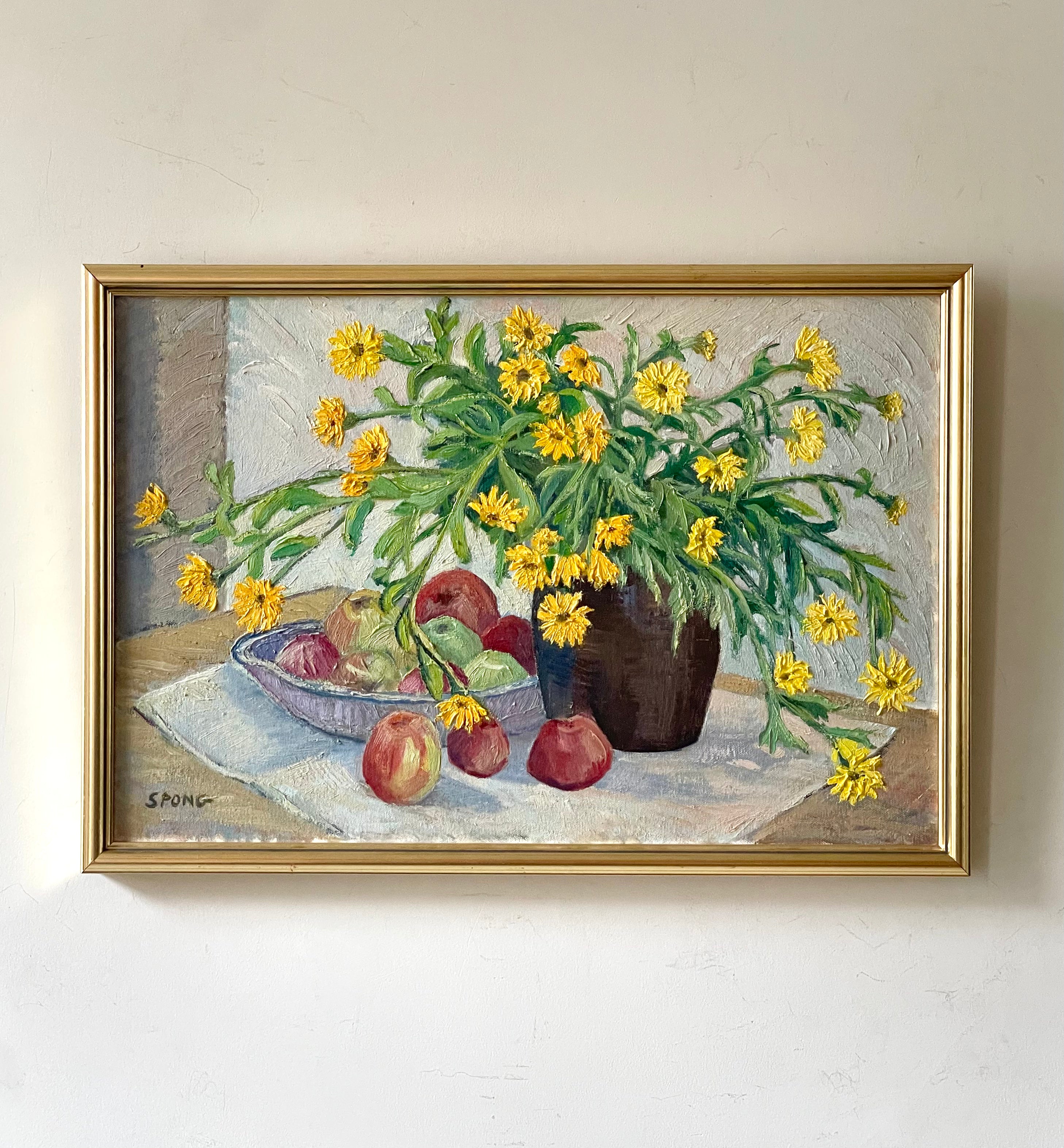 Yellow Flowers with Apples