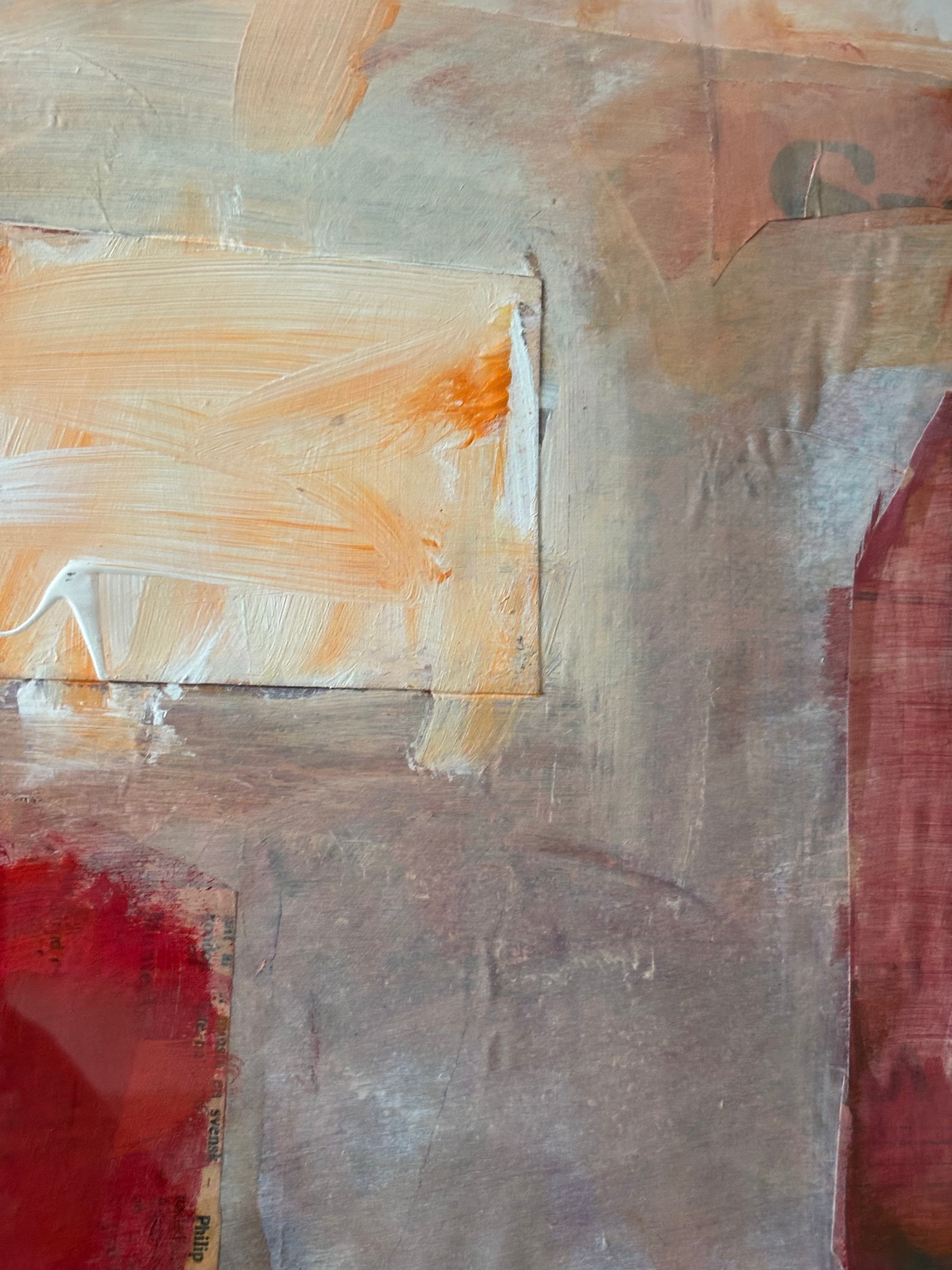 Pink Abstract with Wine Bottle