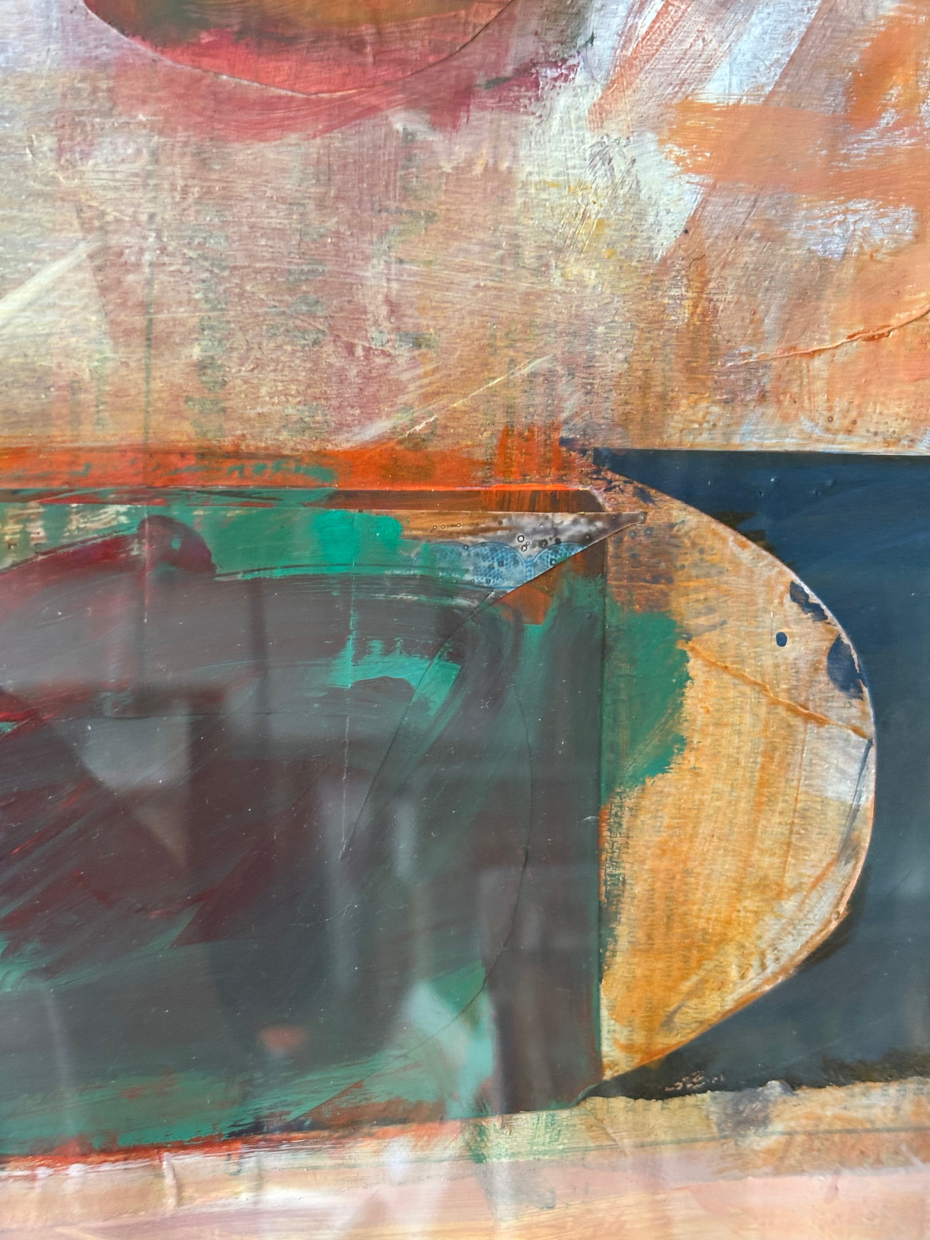 Pink Abstract with Wine Bottle