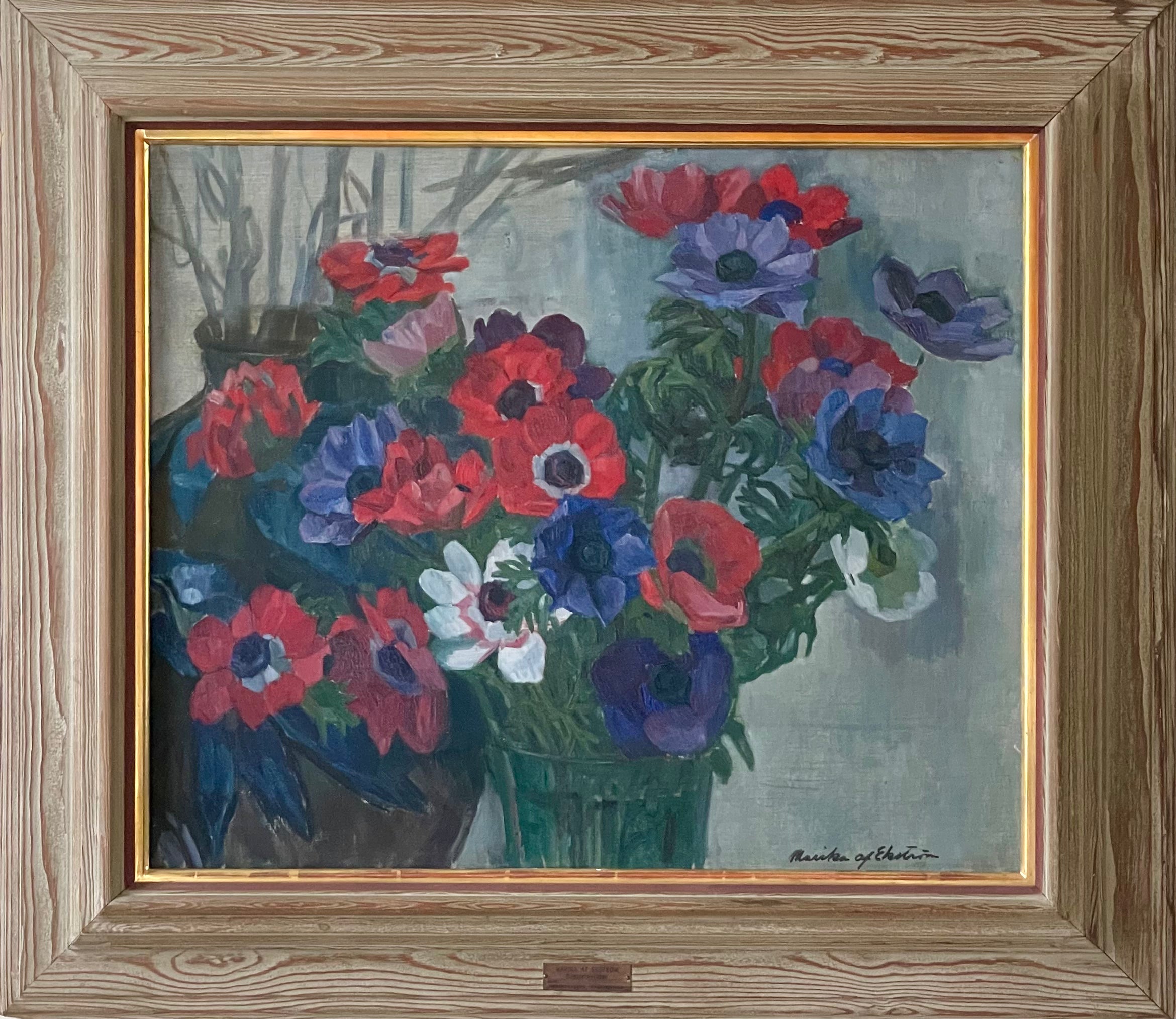 Anenomes in a Glass Vase