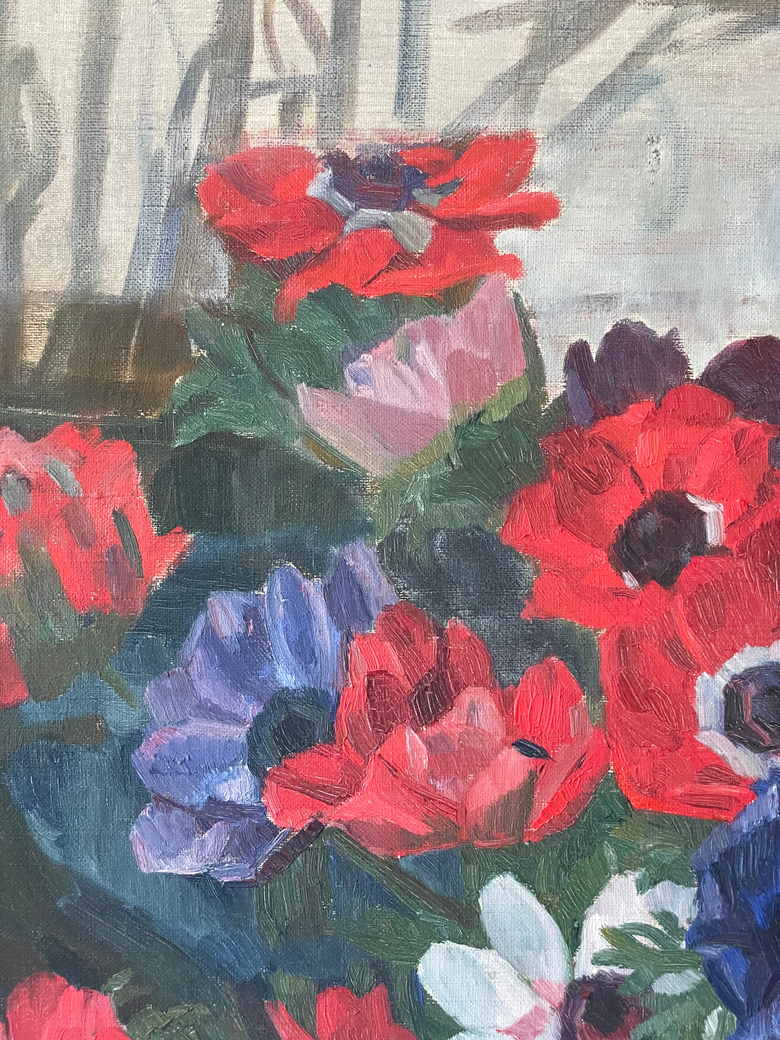 Anenomes in a Glass Vase