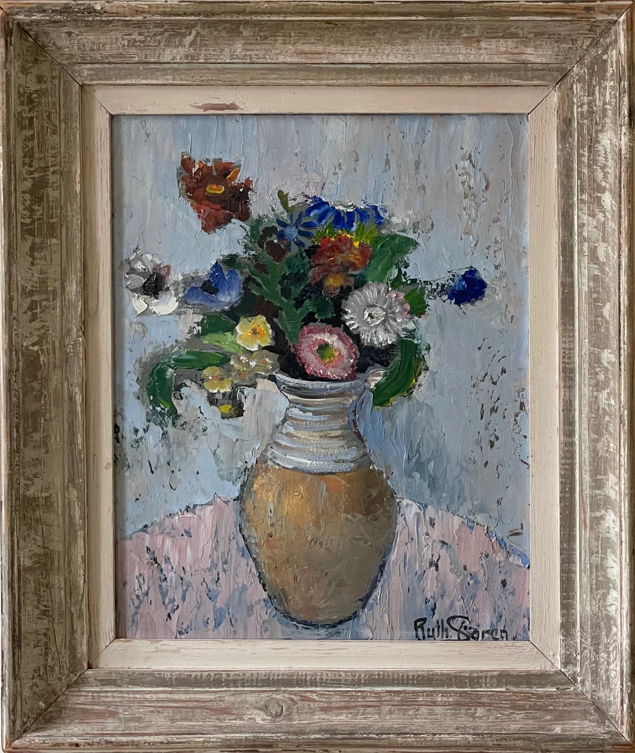 Summer Flowers in a Pottery Vase