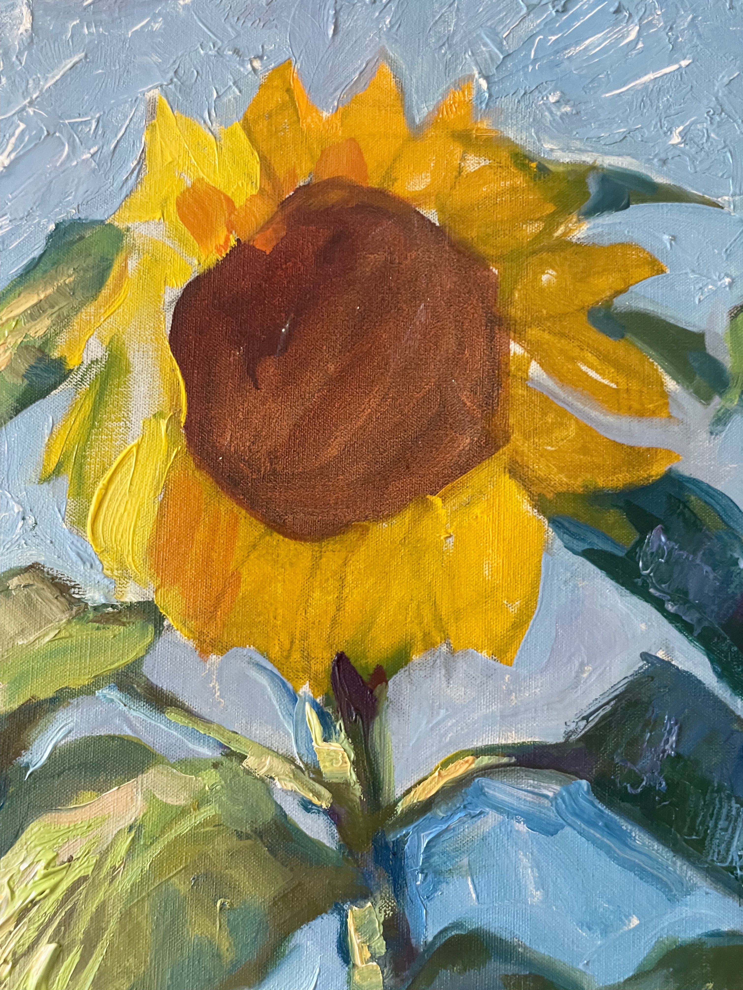 Sunflowers on Blue