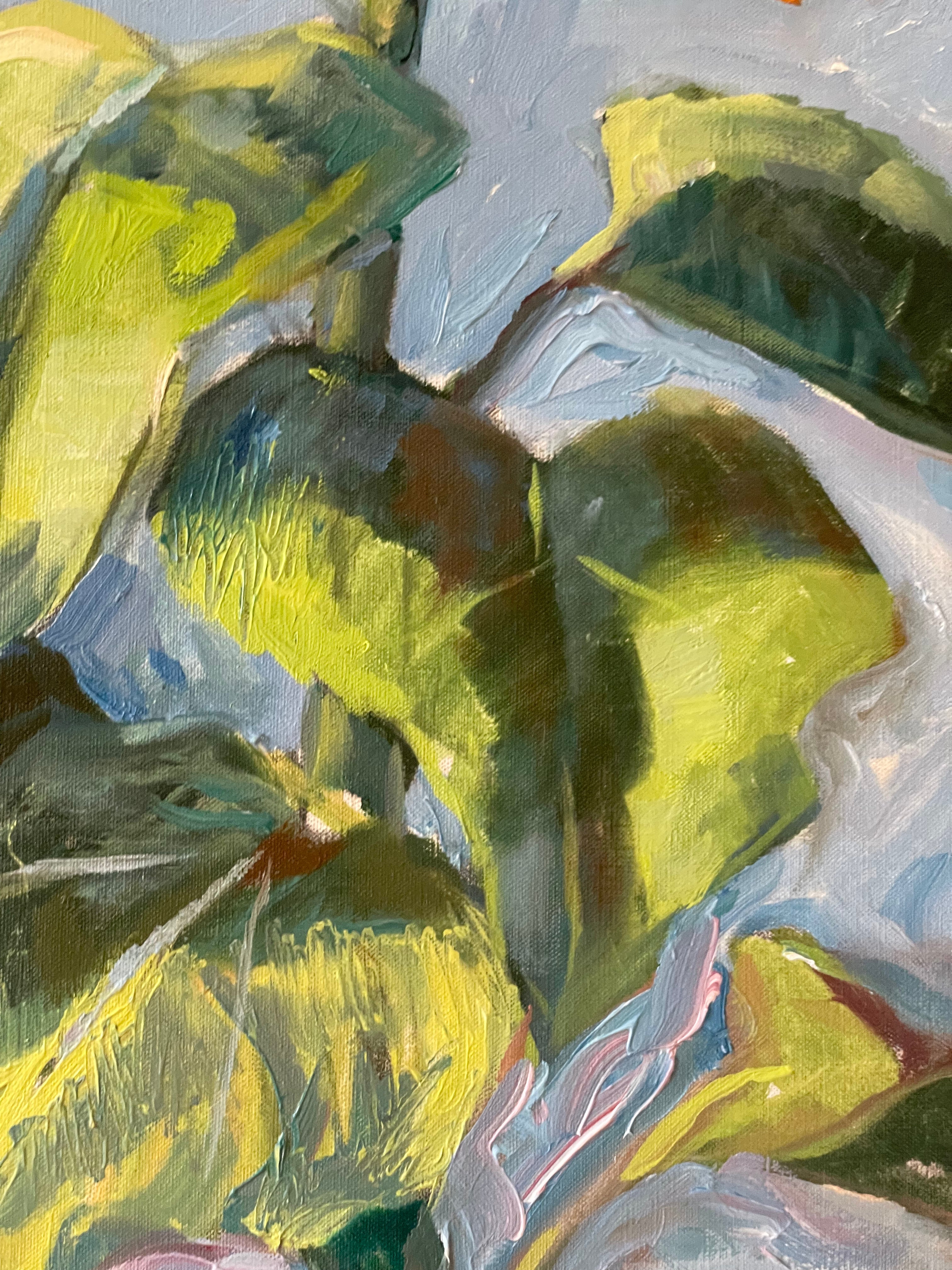 Sunflowers on Blue