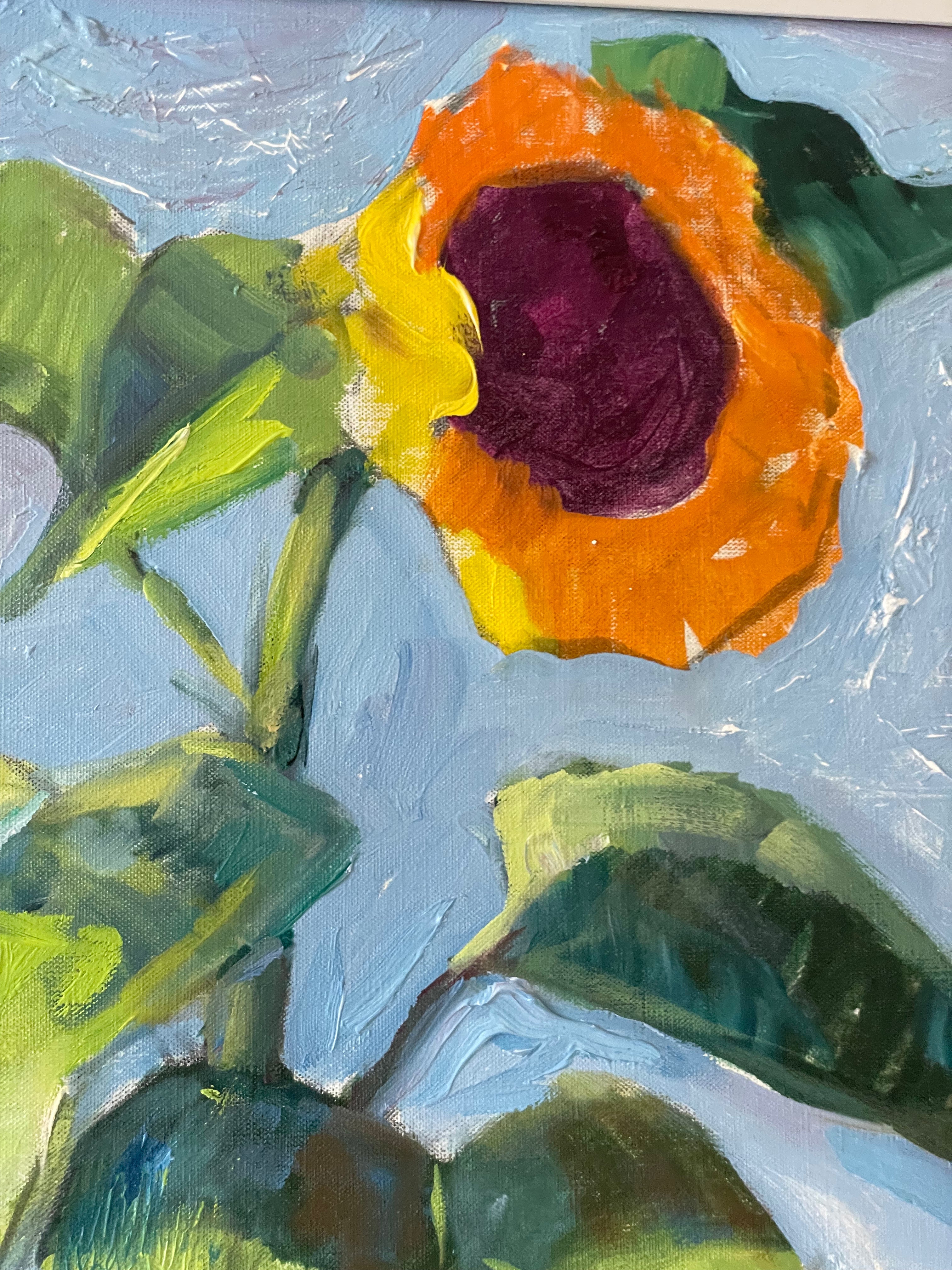 Sunflowers on Blue