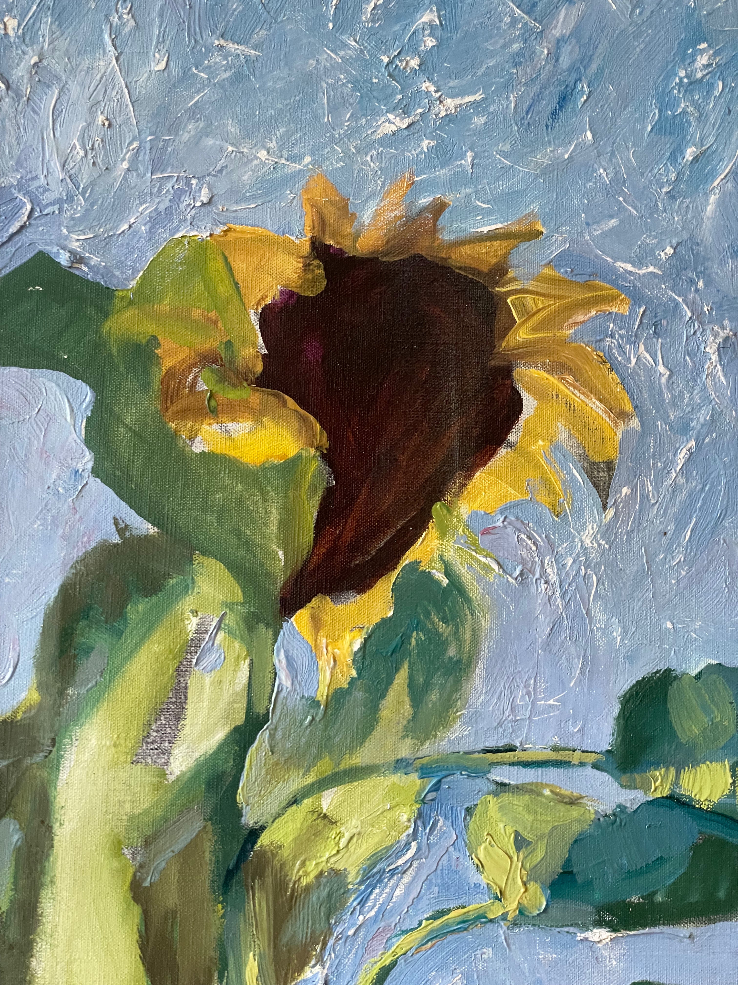 Sunflowers on Blue