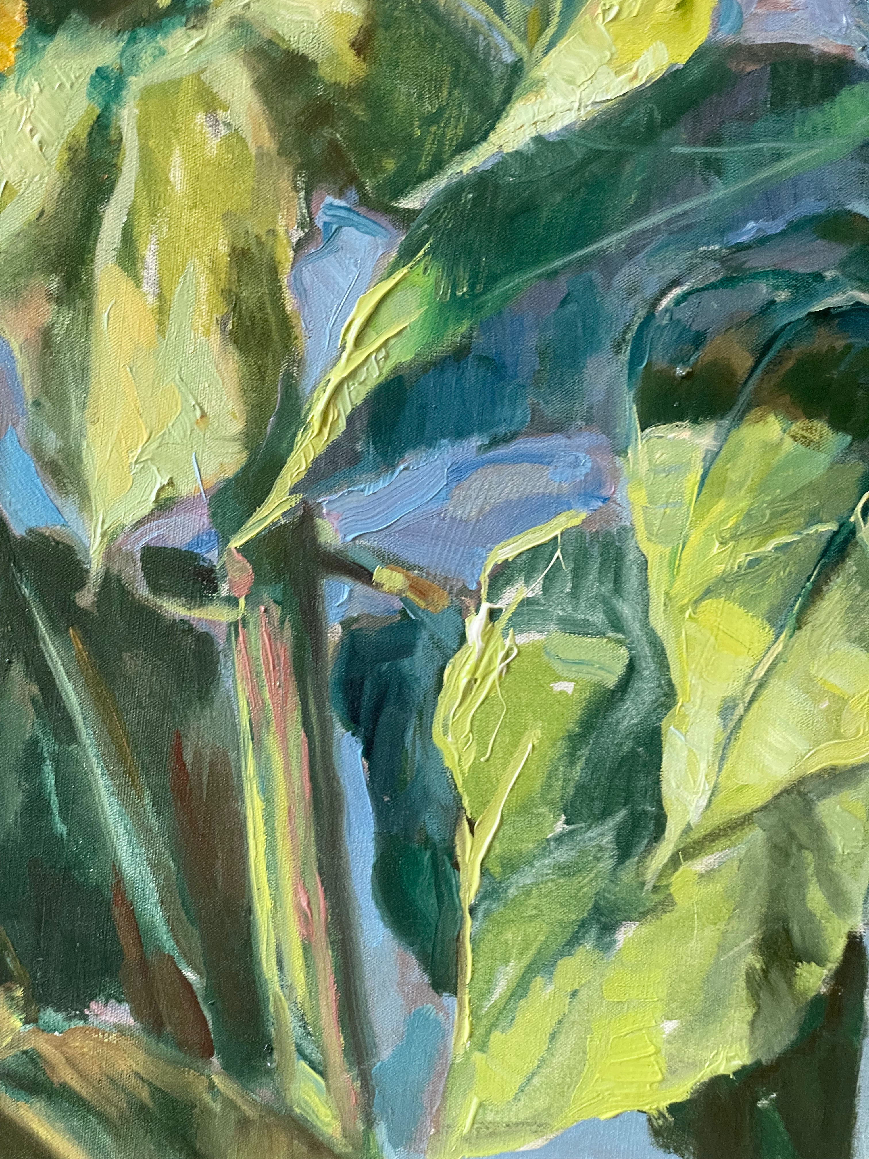 Sunflowers on Blue