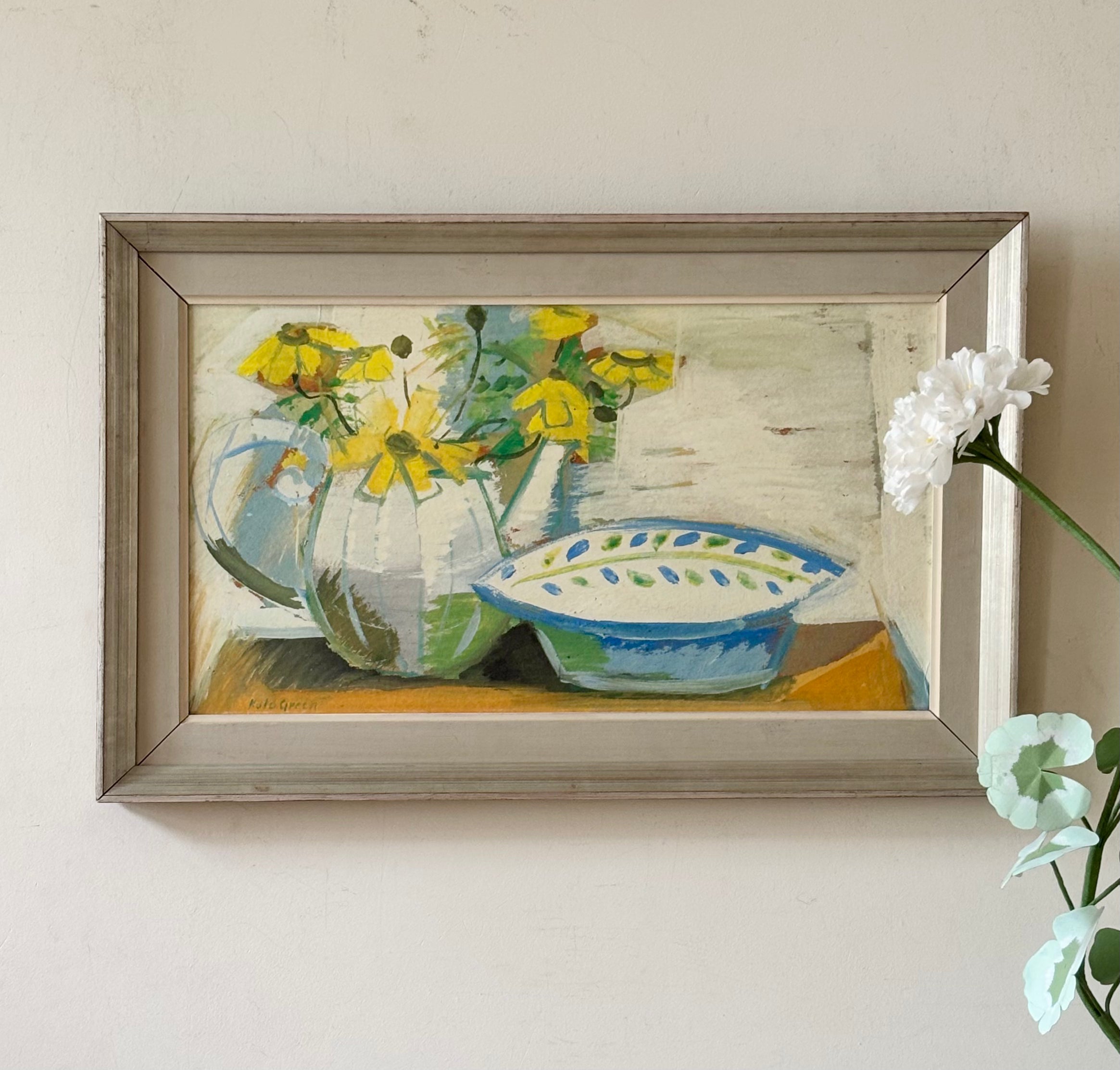 Yellow Flowers in a Teapot