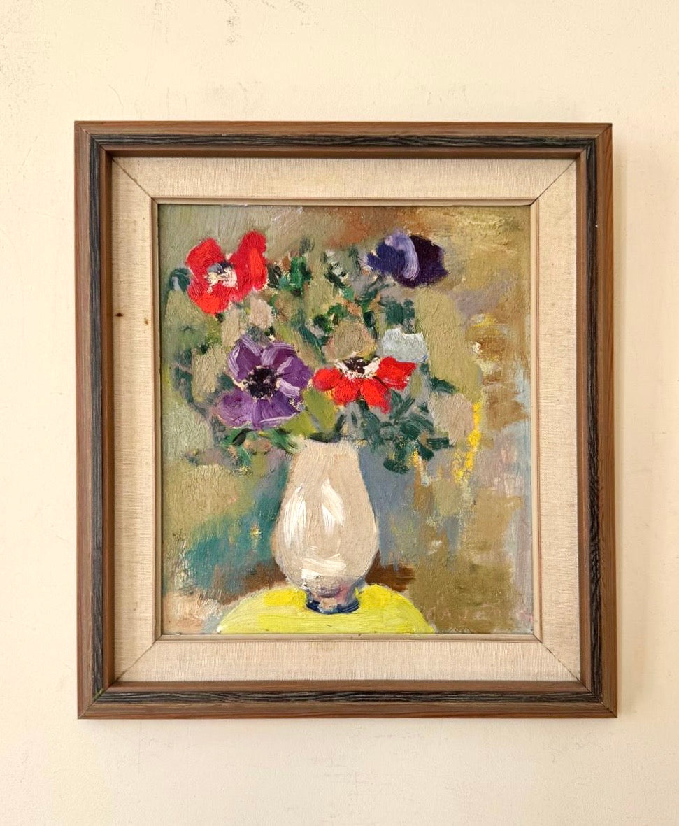 Anemones in a Ceramic Vase