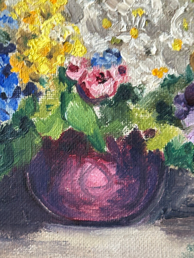 Small Bouquet in Purple Pot