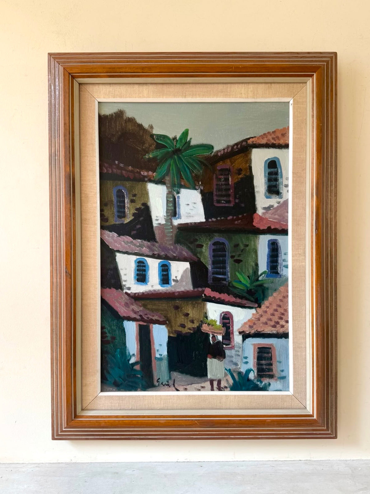 Houses and Palm Tree