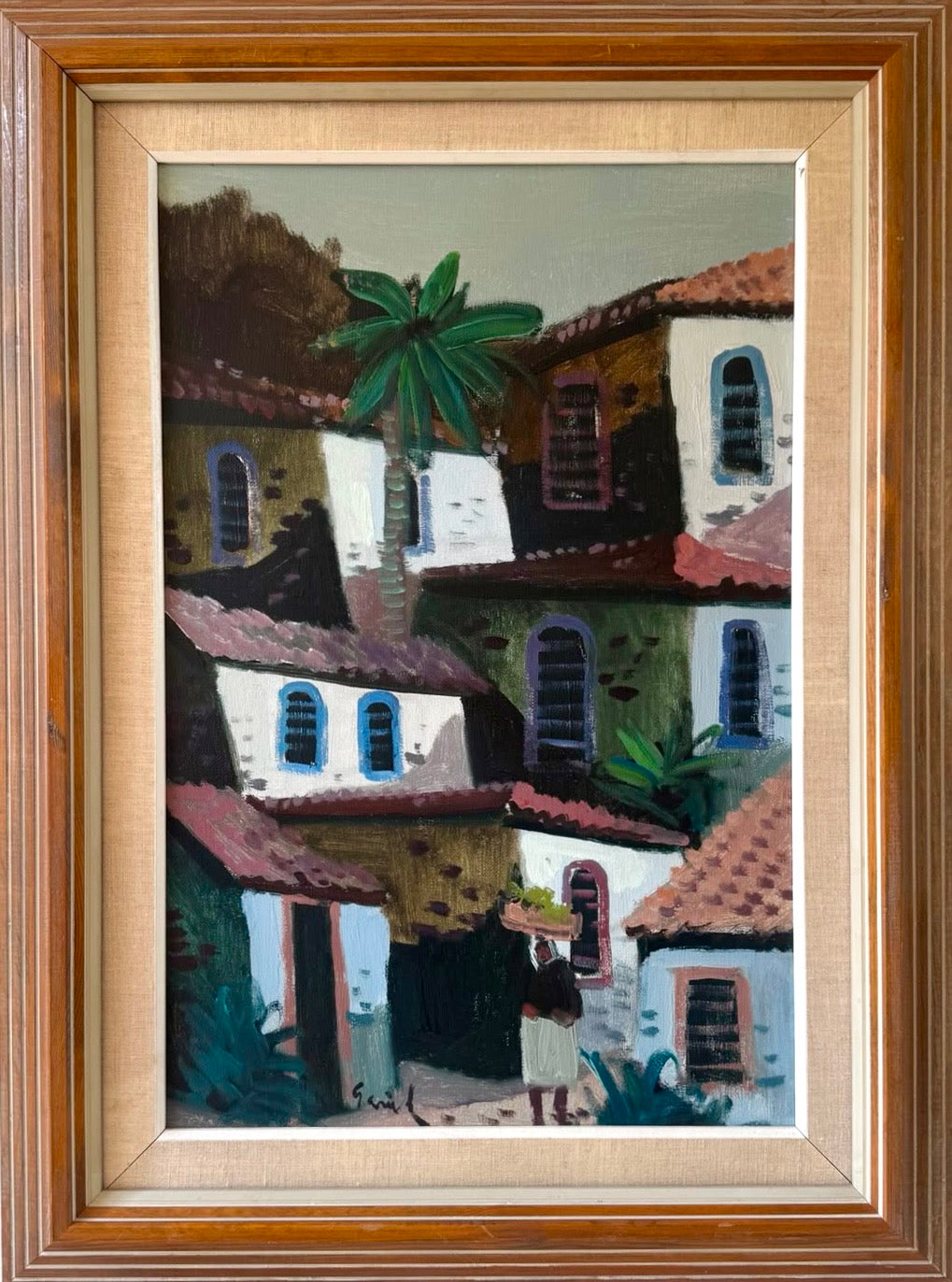 Houses and Palm Tree