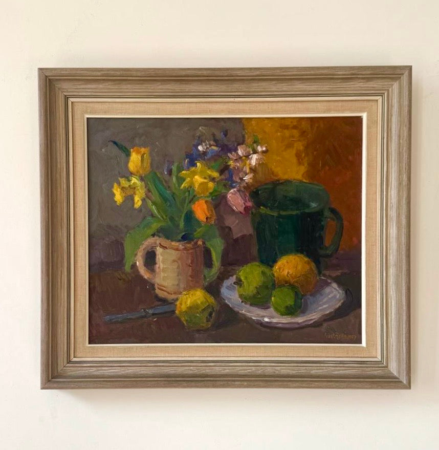 Still Life with Fruit and Daffodils