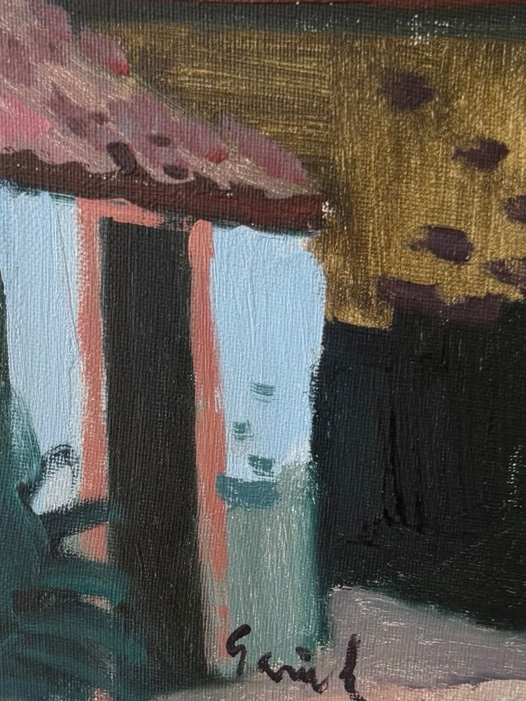 Houses and Palm Tree