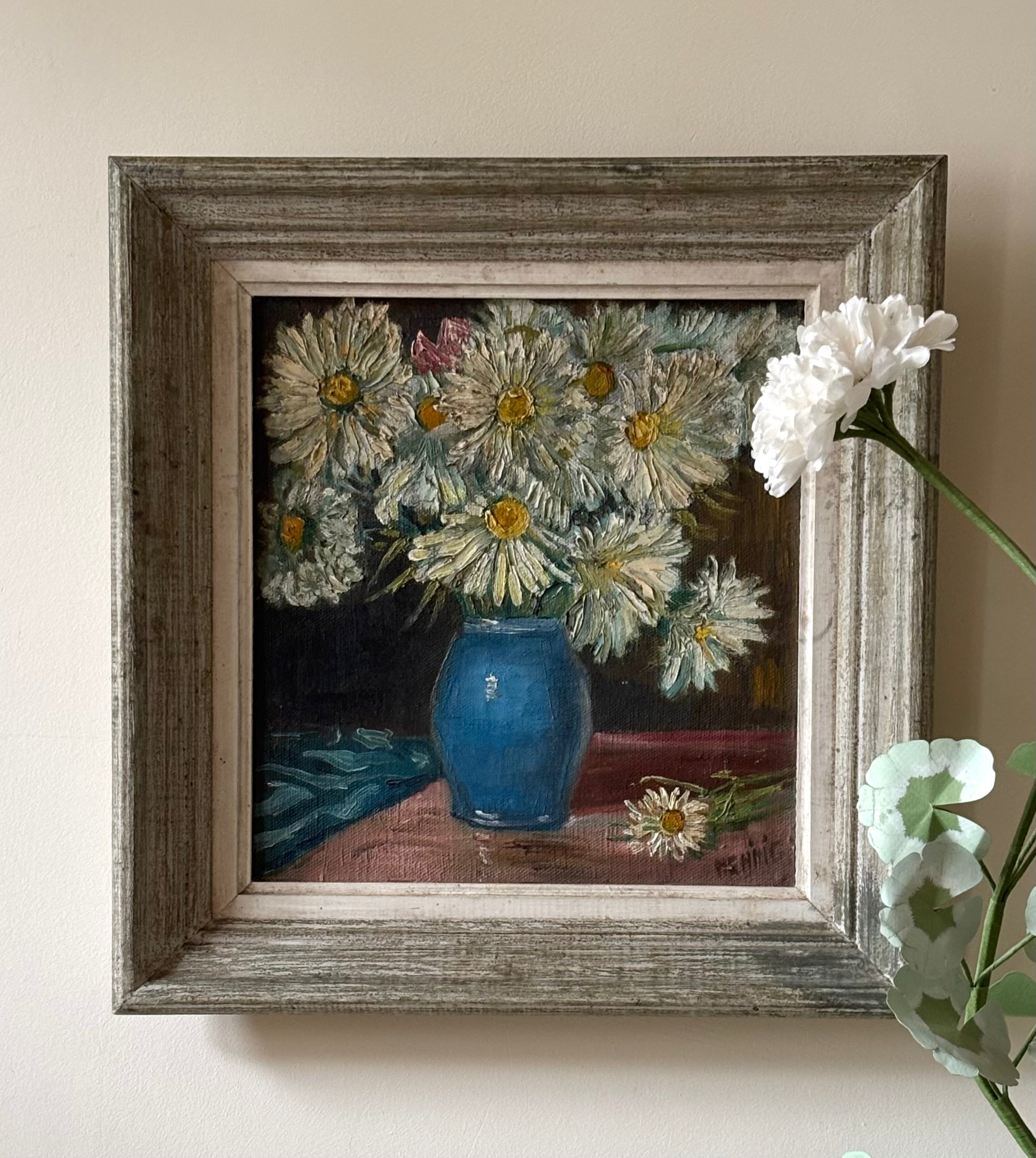 Daisies in a Blue Vase