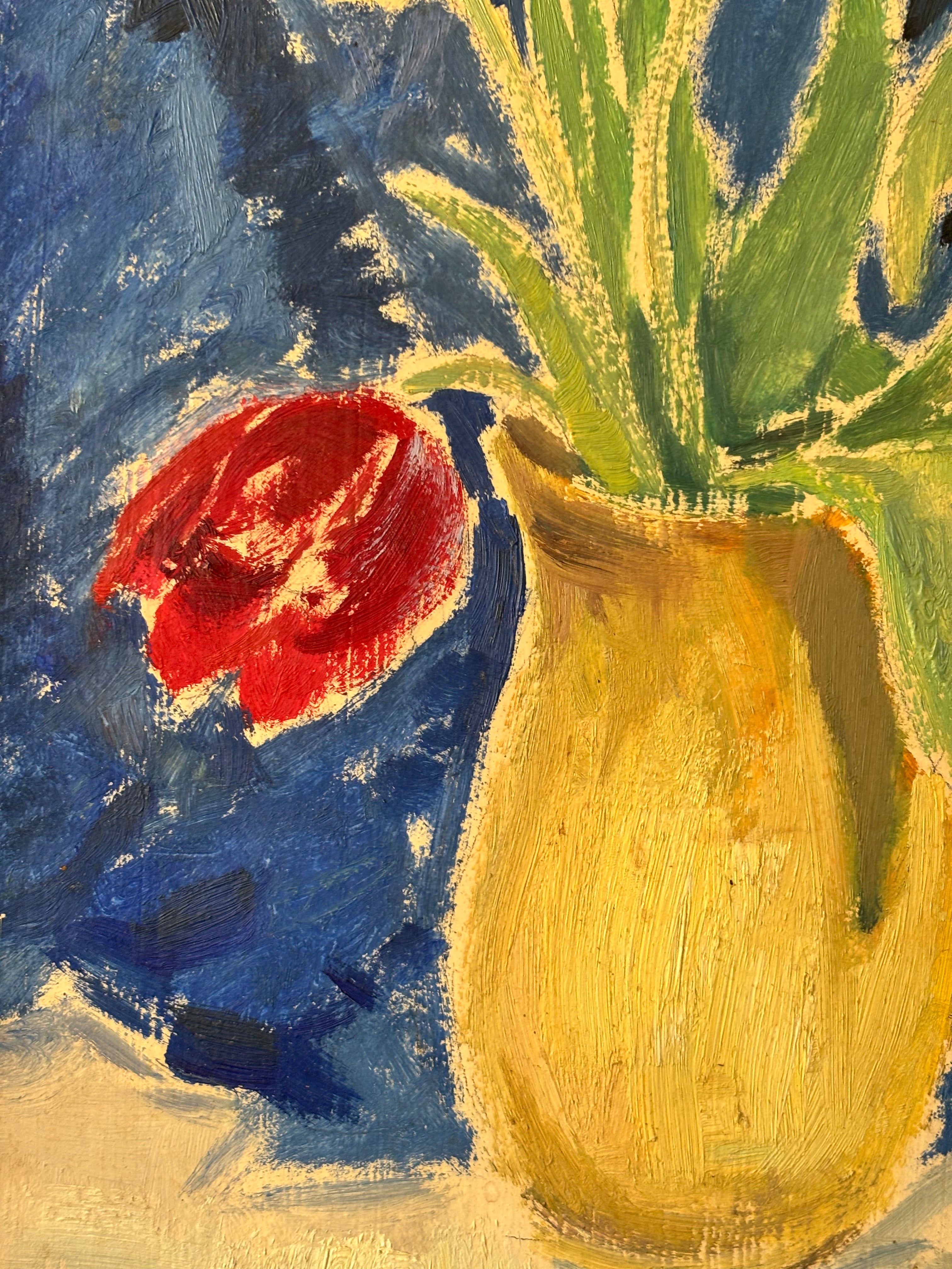 Tulips on Blue