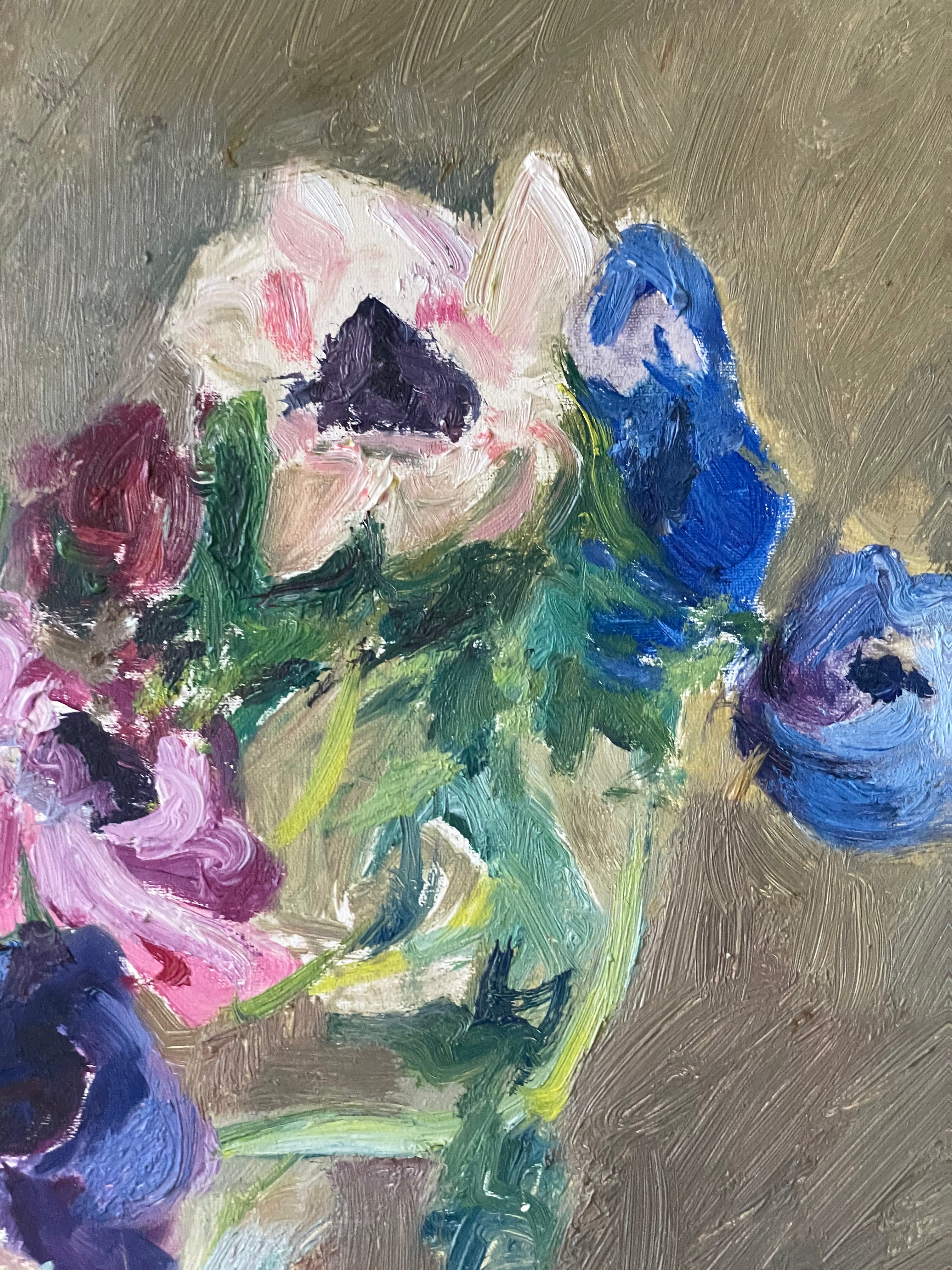 Anemones in a Glass Vase