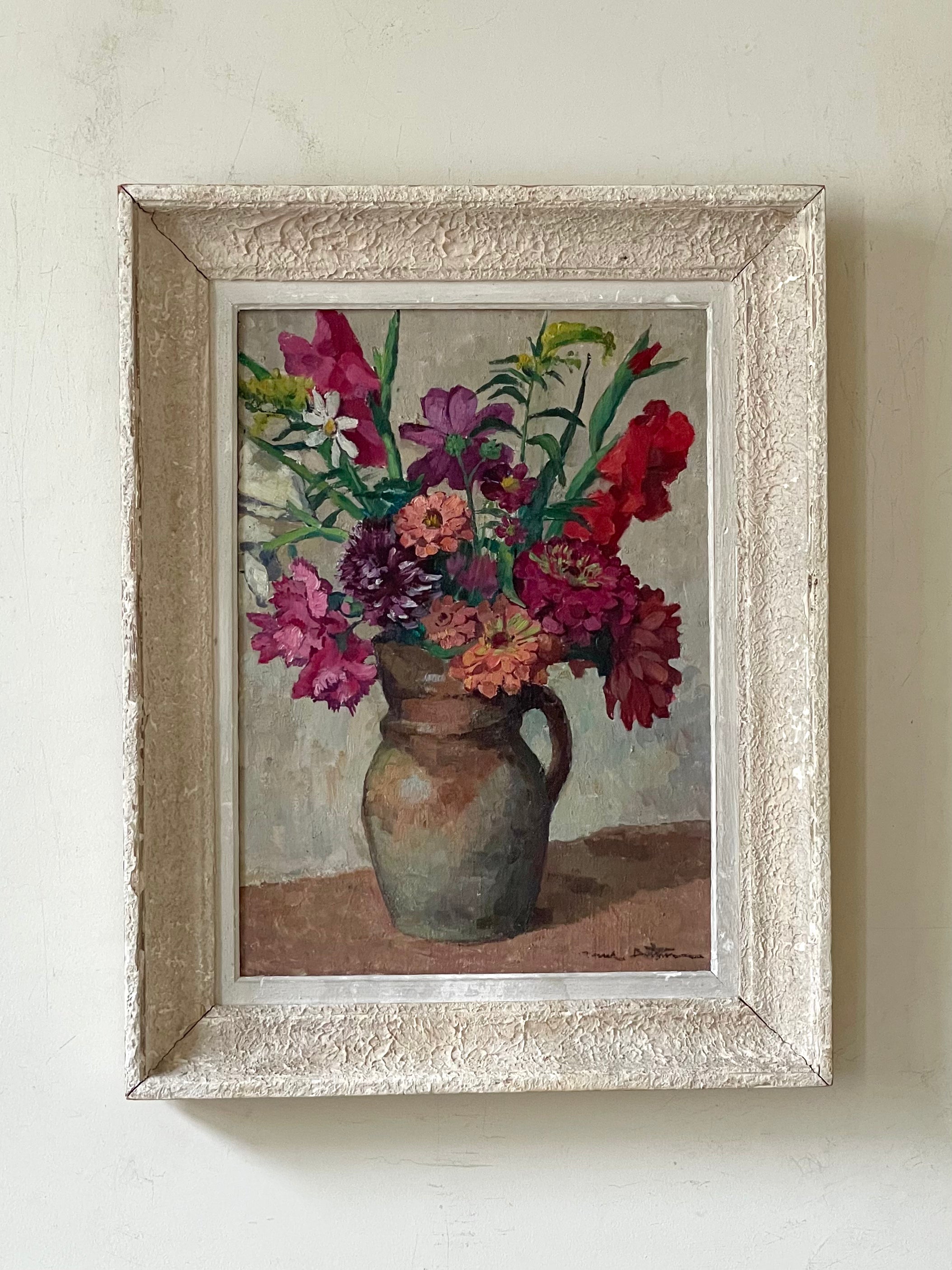 French Floral in Pottery Jug  ON HOLD PLEASE EMAIL FOR WAITLIST