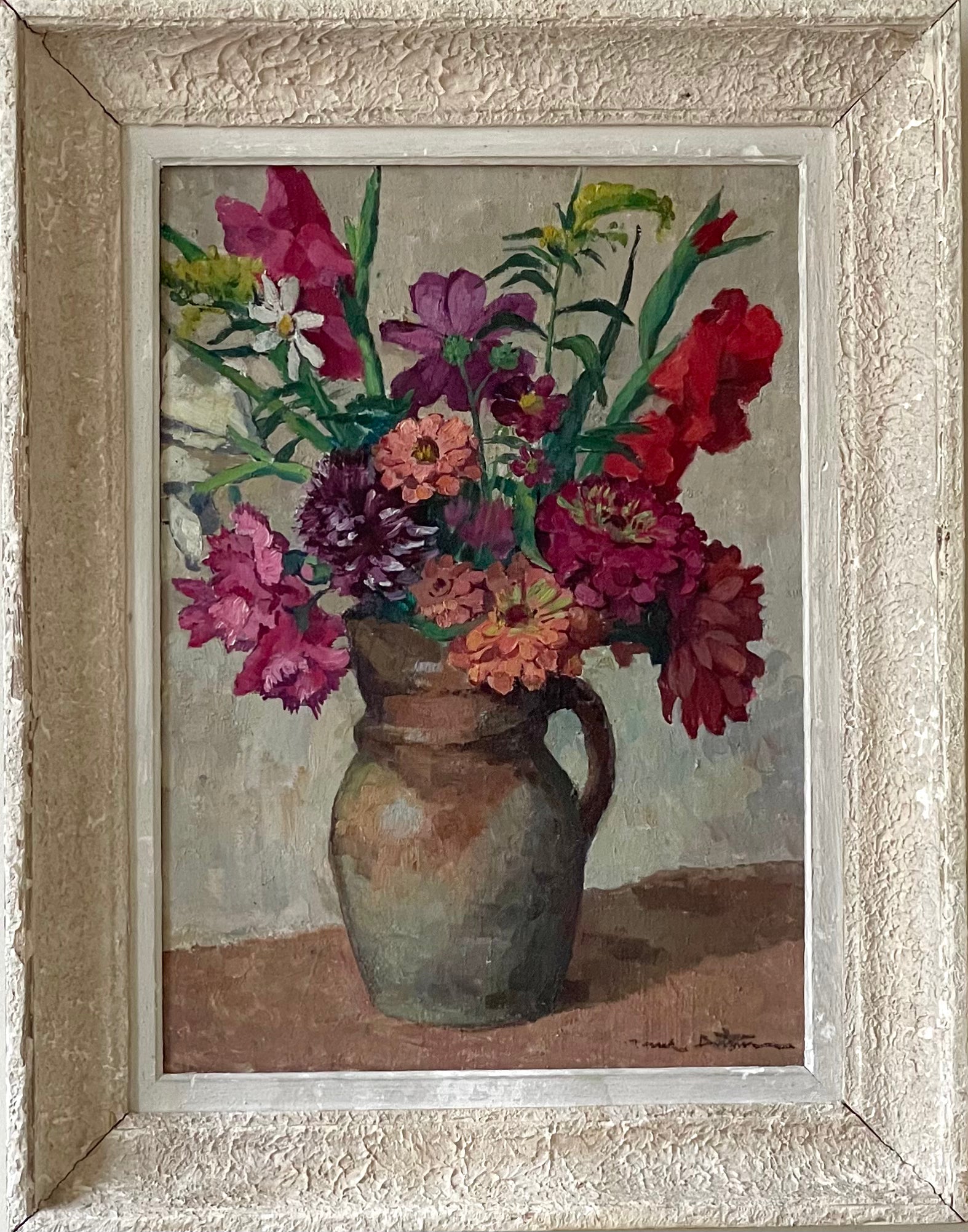 French Floral in Pottery Jug  ON HOLD PLEASE EMAIL FOR WAITLIST