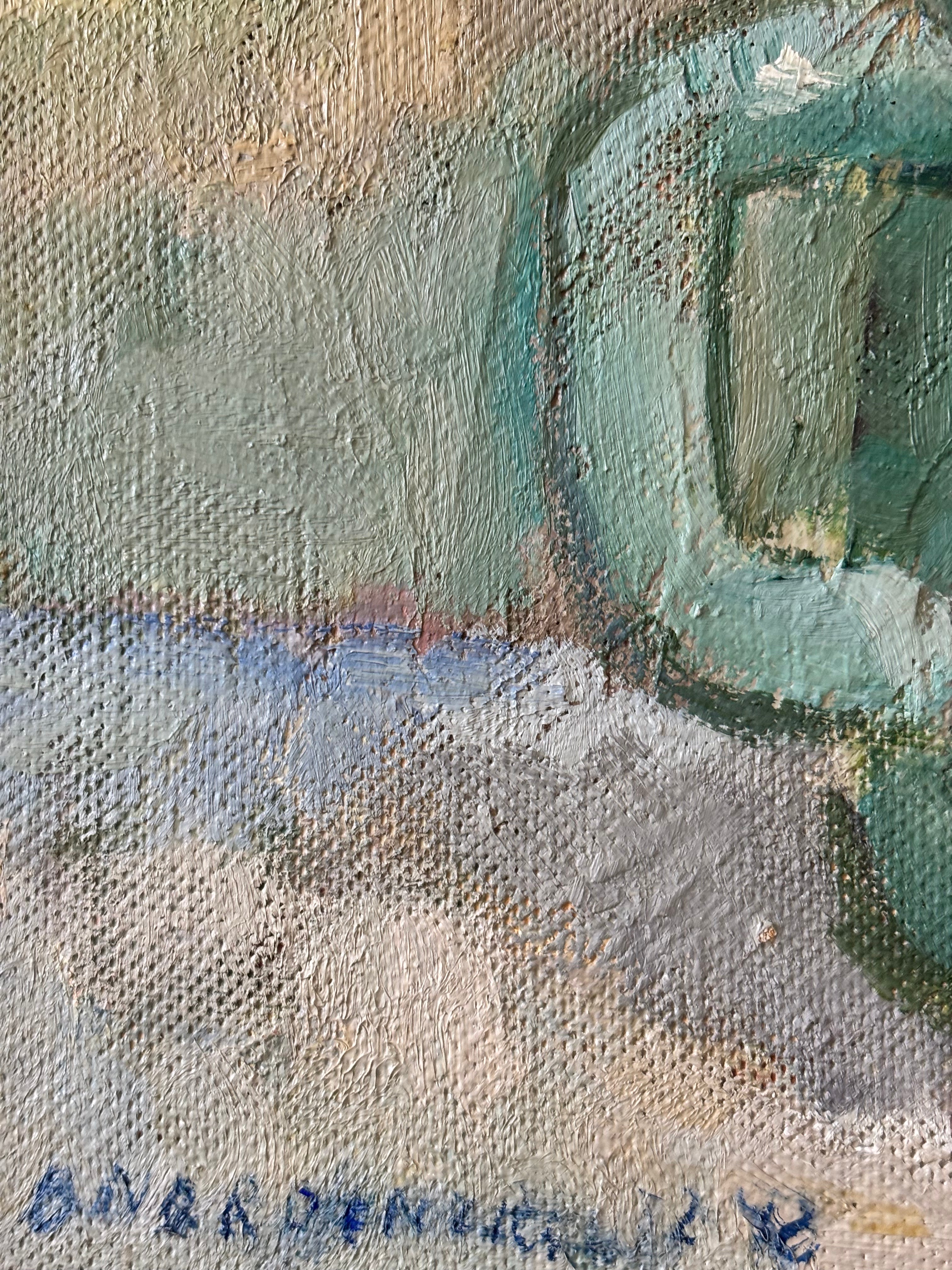 Spring Flowers in a Green Jug