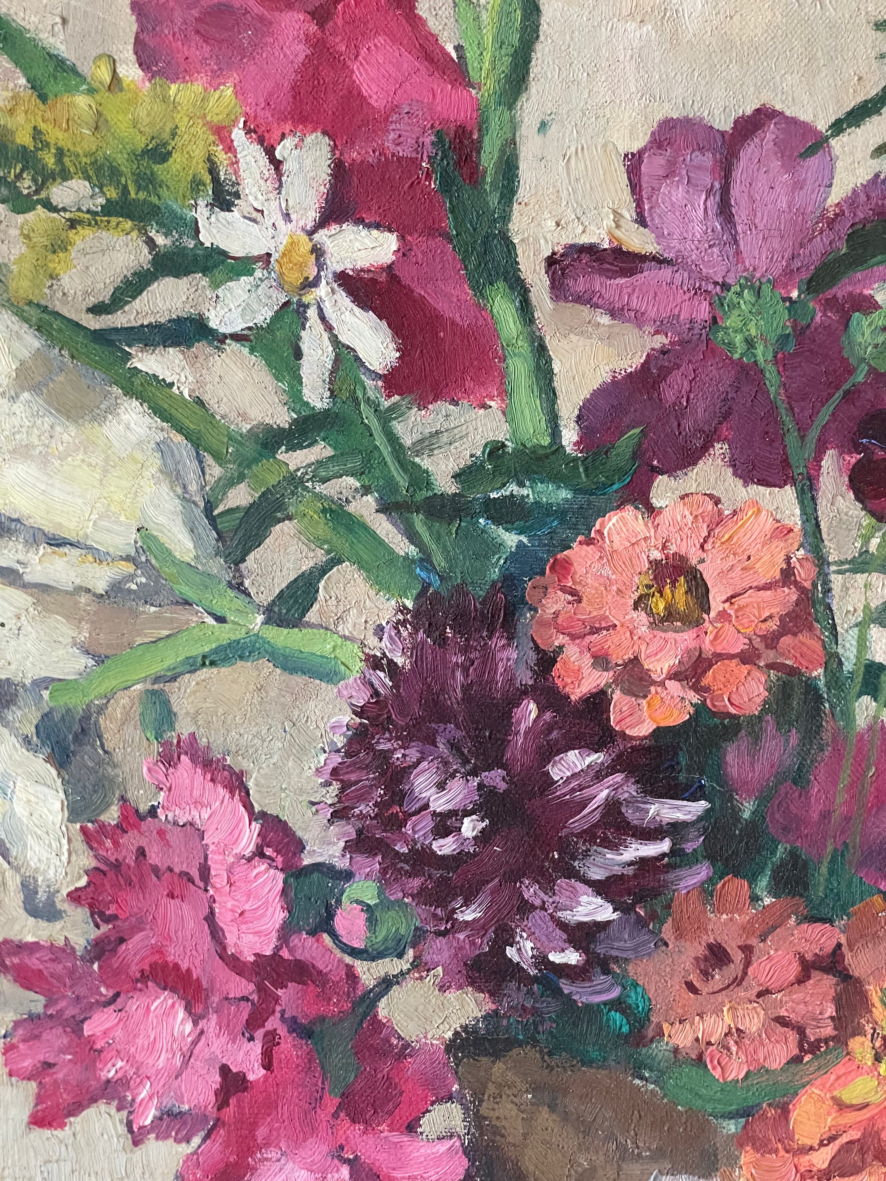 French Floral in Pottery Jug  ON HOLD PLEASE EMAIL FOR WAITLIST