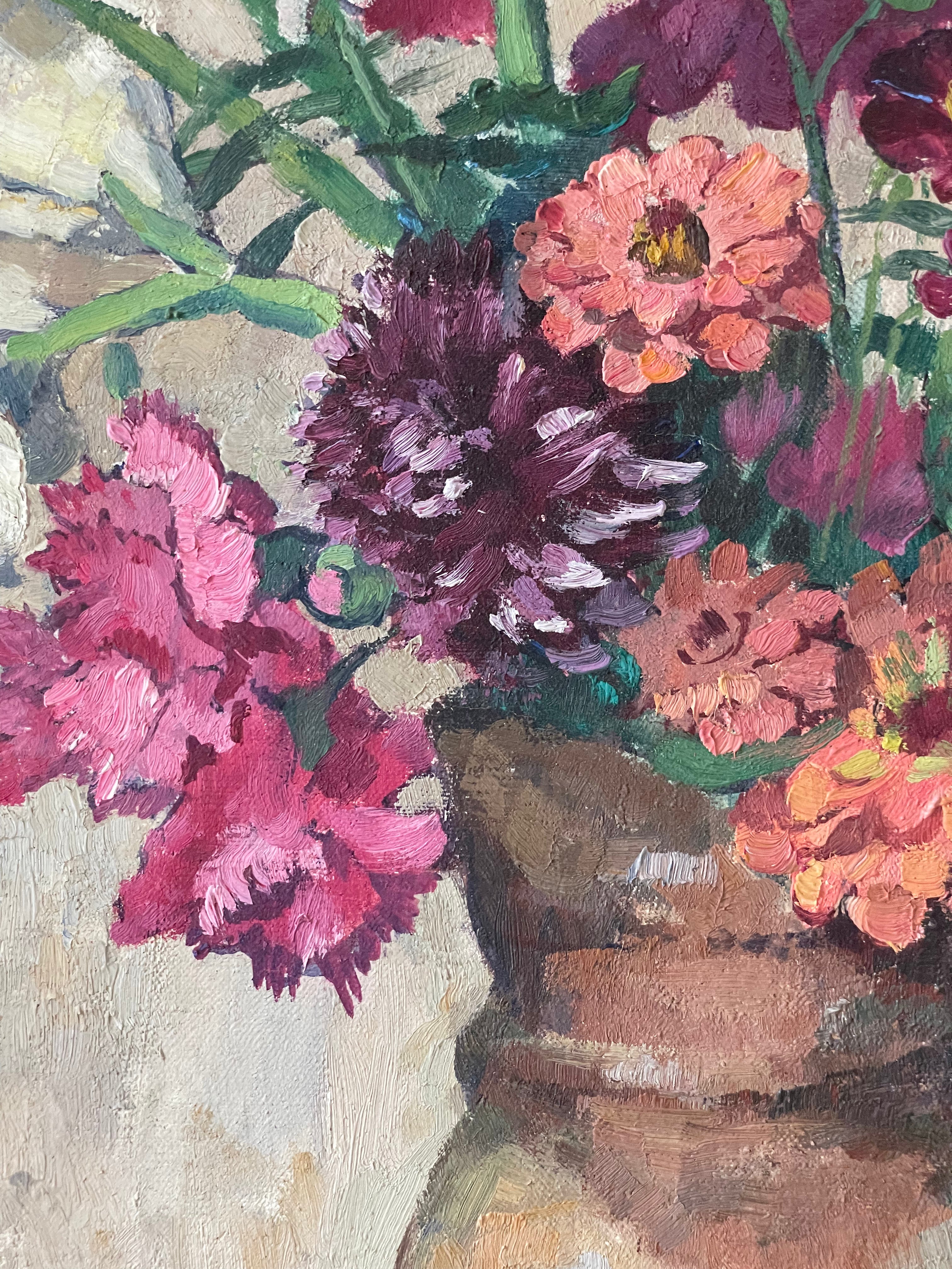 French Floral in Pottery Jug  ON HOLD PLEASE EMAIL FOR WAITLIST