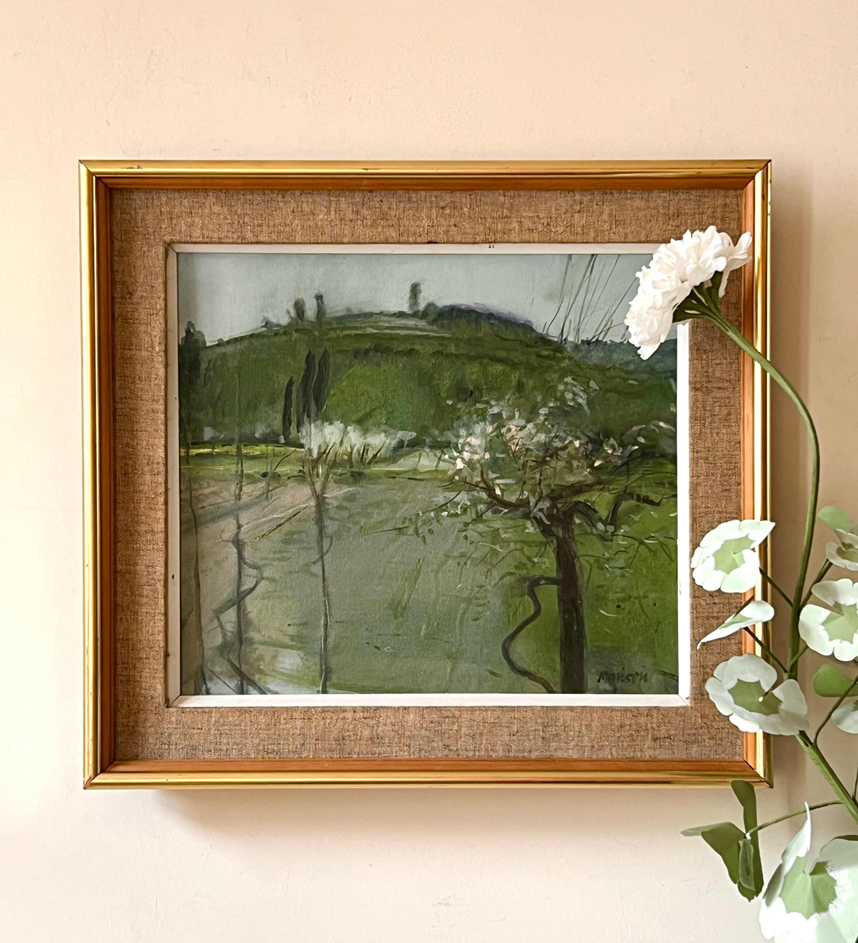 Trees with White Blossom