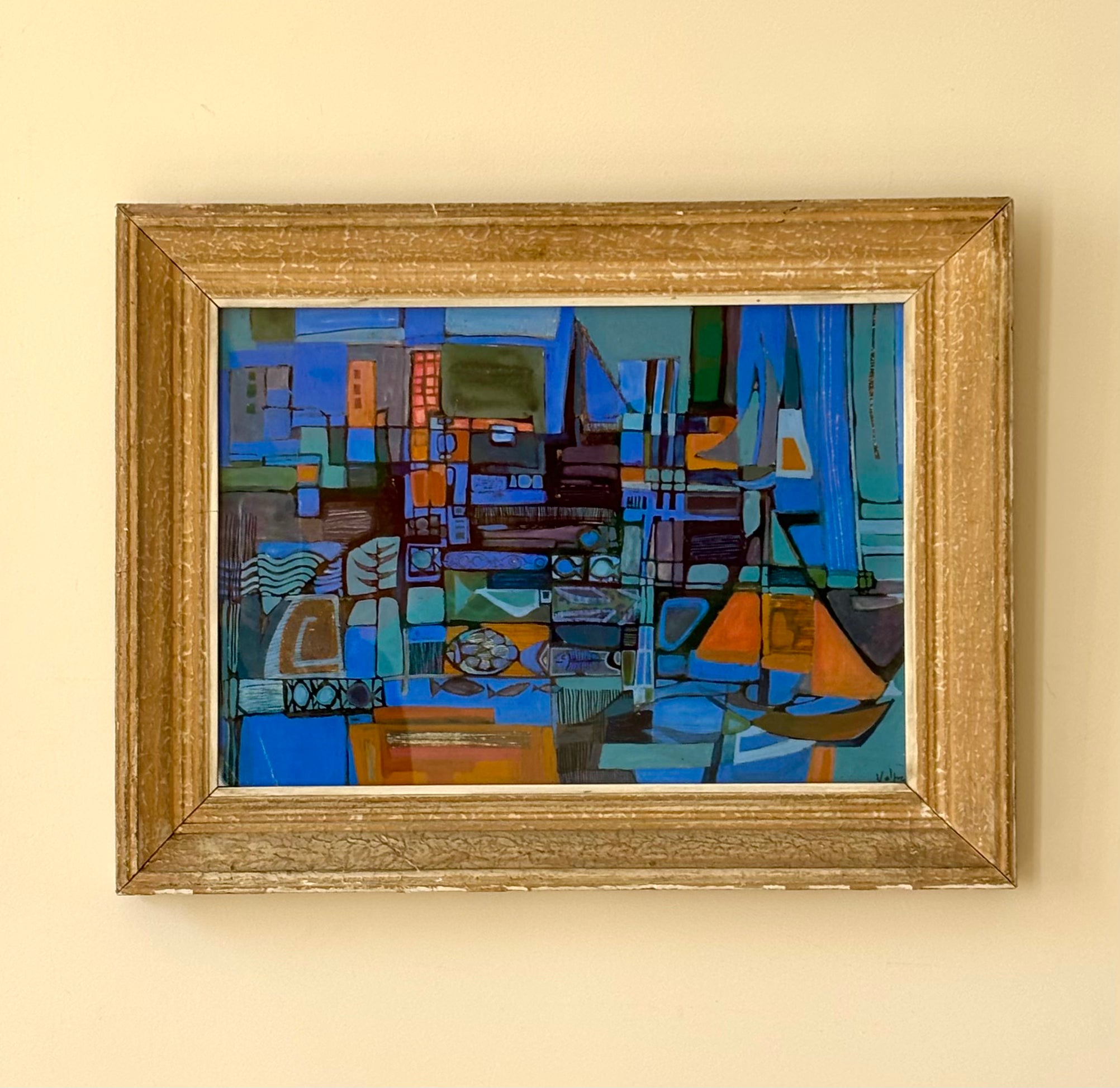 Abstract Boats and Fish