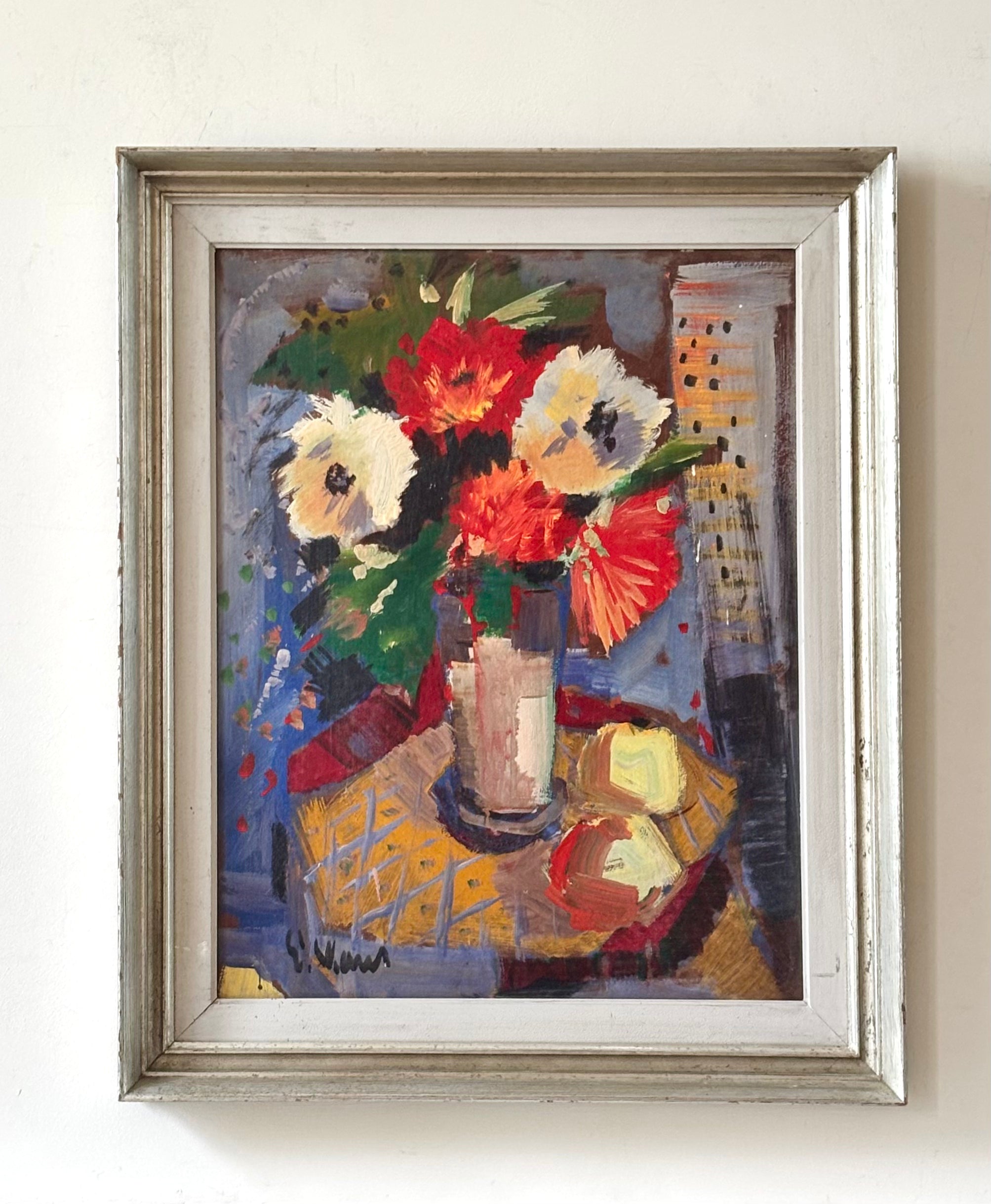 Bright Flowers on Orange Table