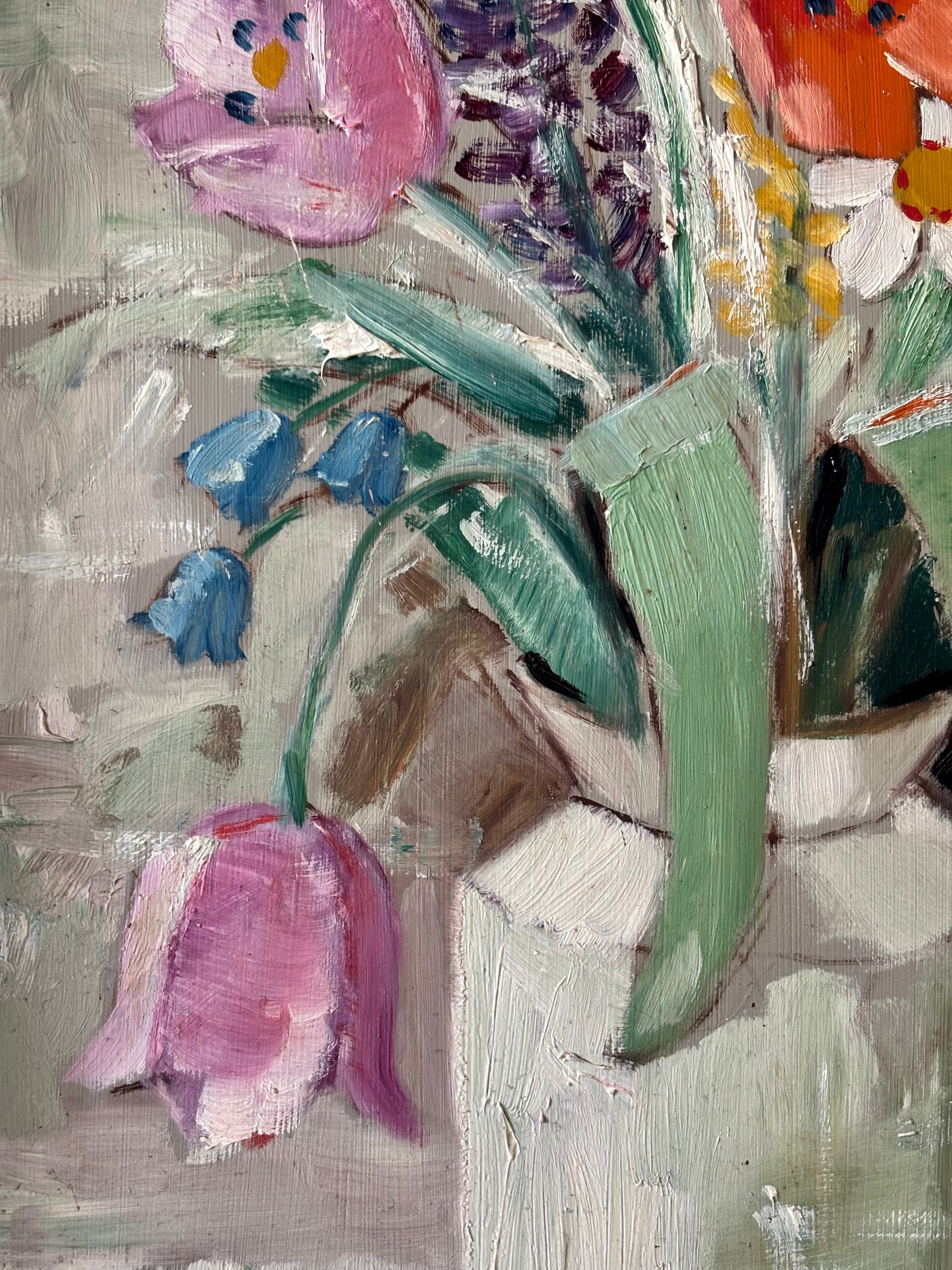 Flowers in Eau de Nil Vase