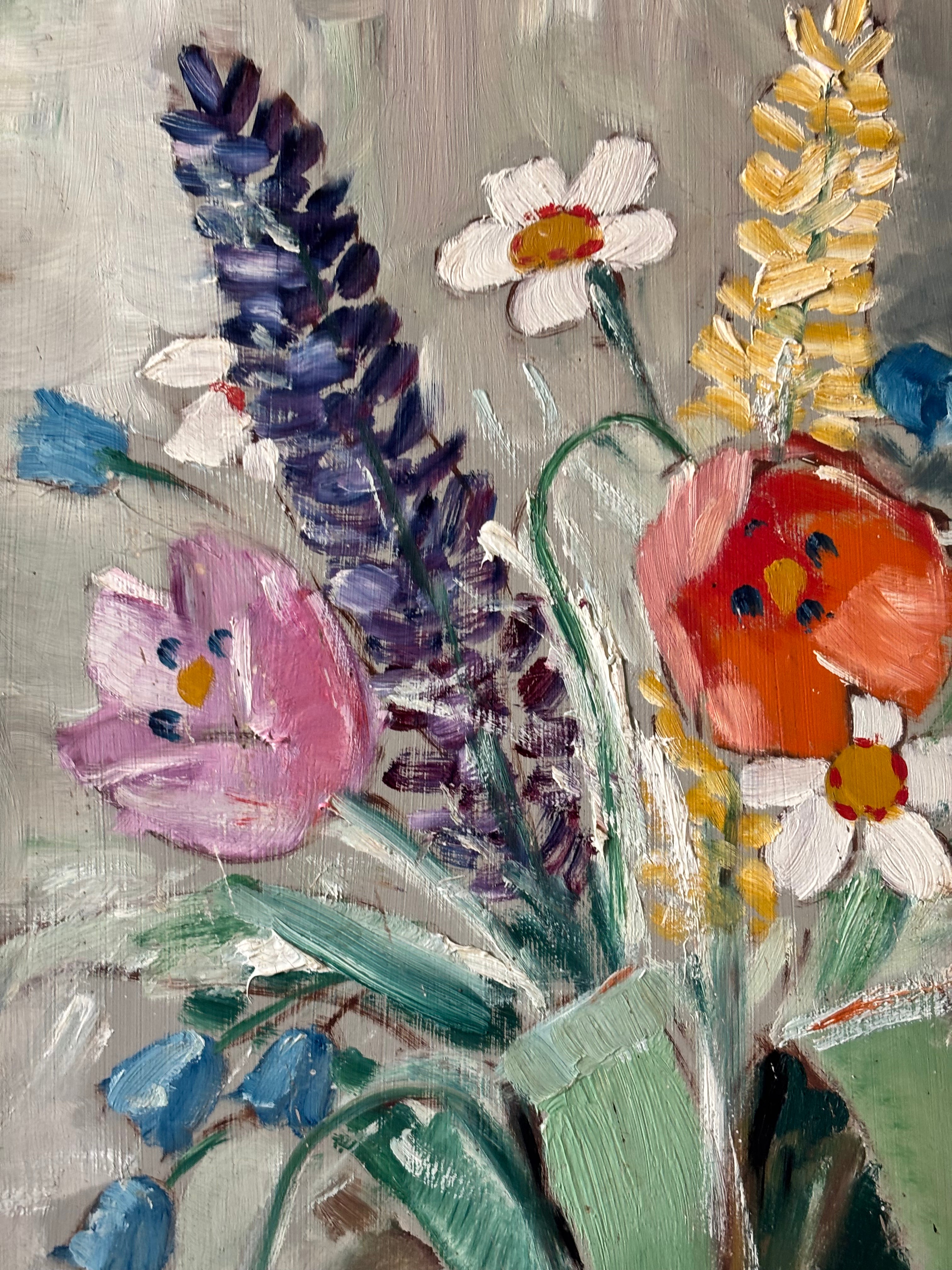 Flowers in Eau de Nil Vase