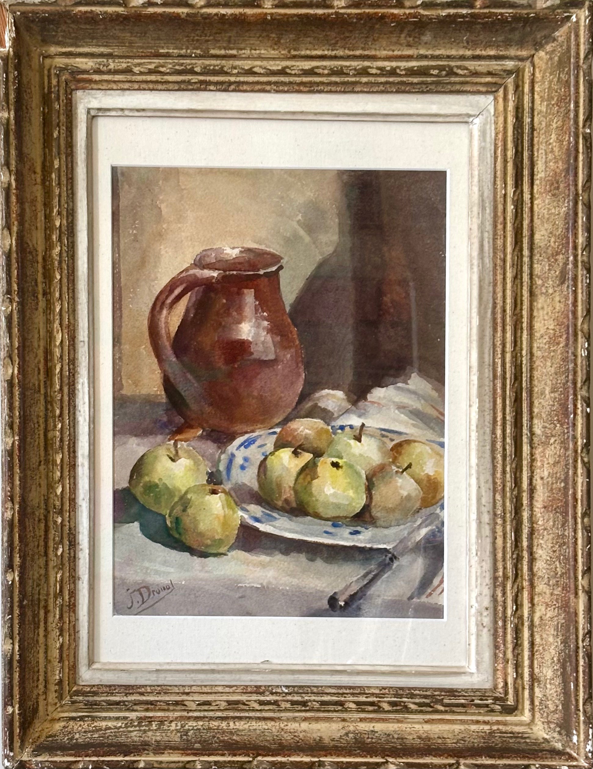 Brown Jug and Green Apples