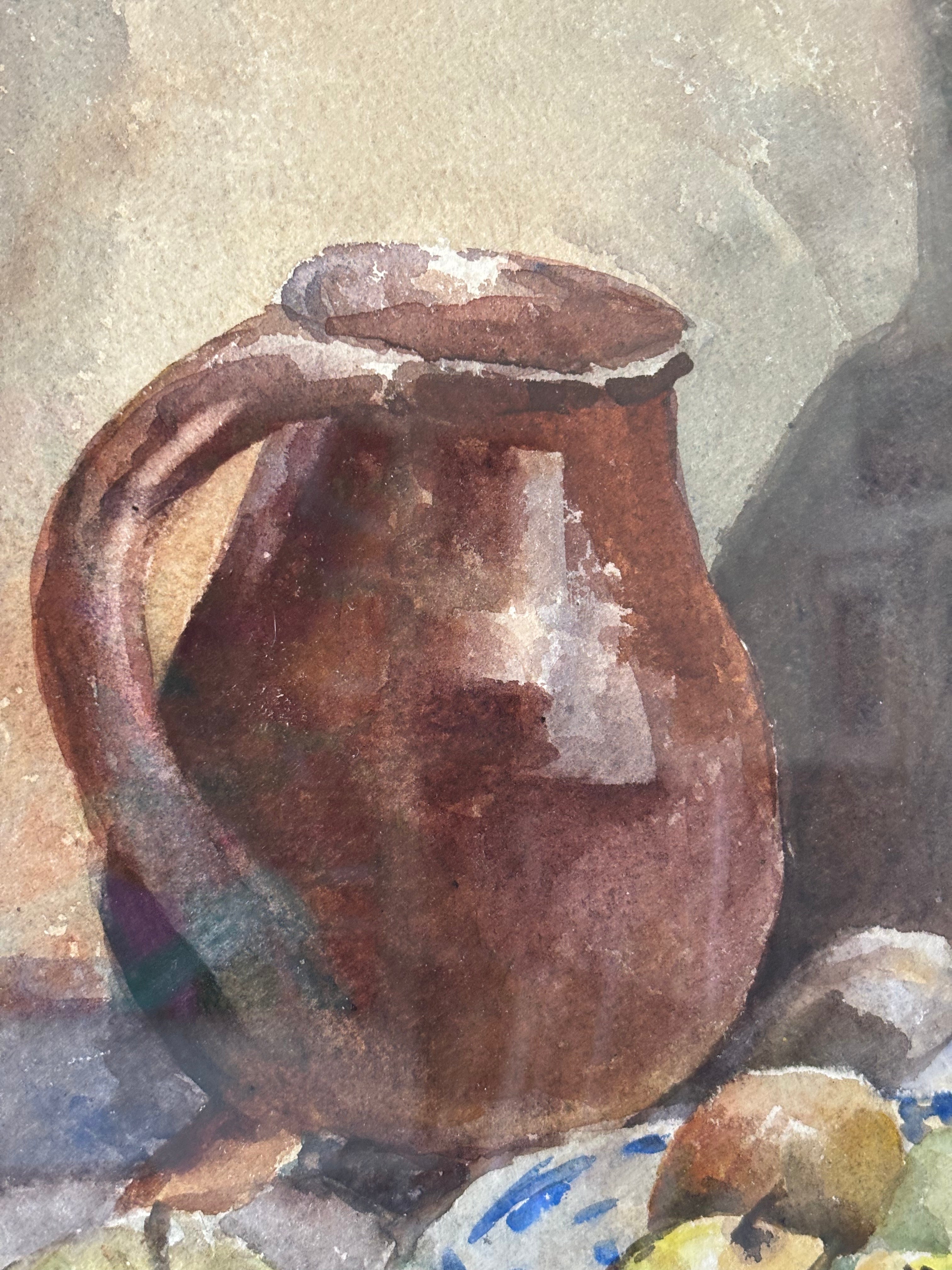 Brown Jug and Green Apples