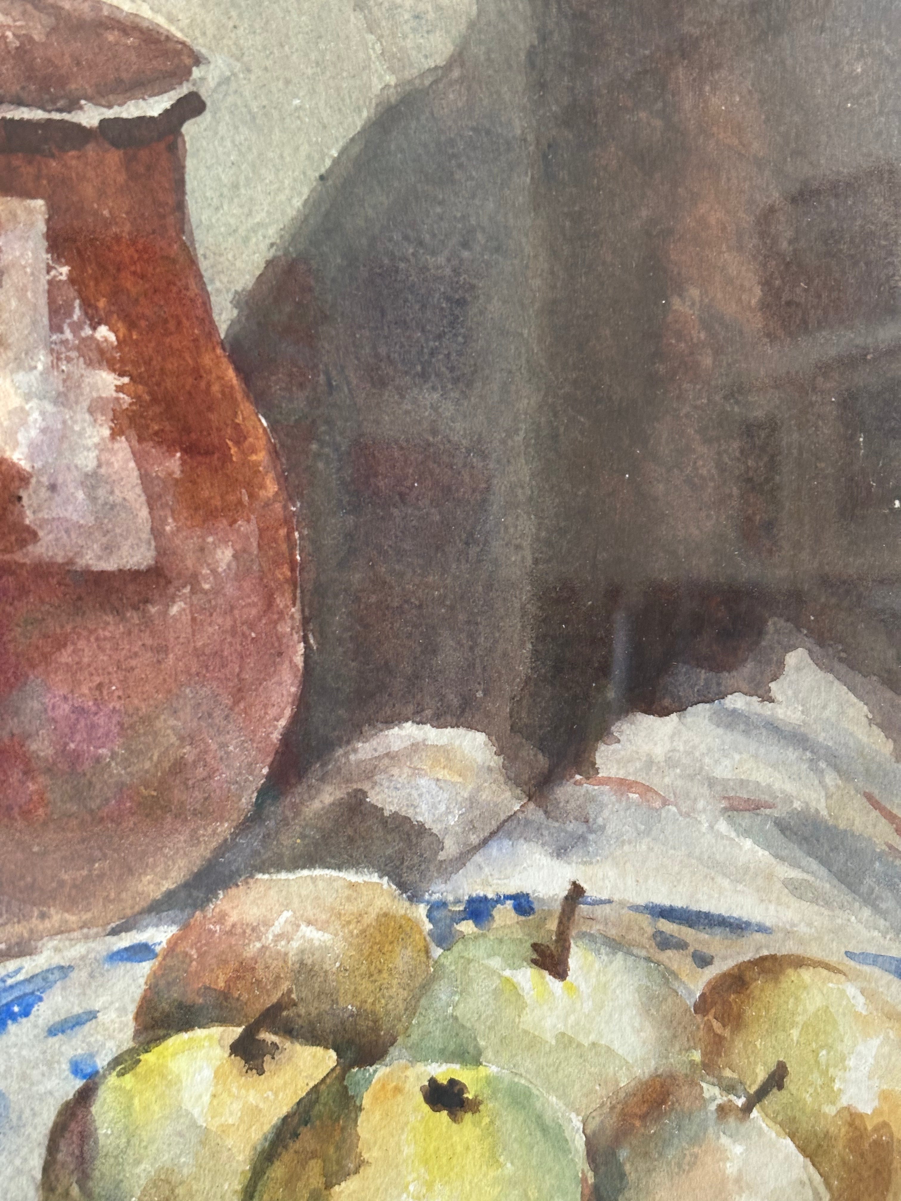 Brown Jug and Green Apples
