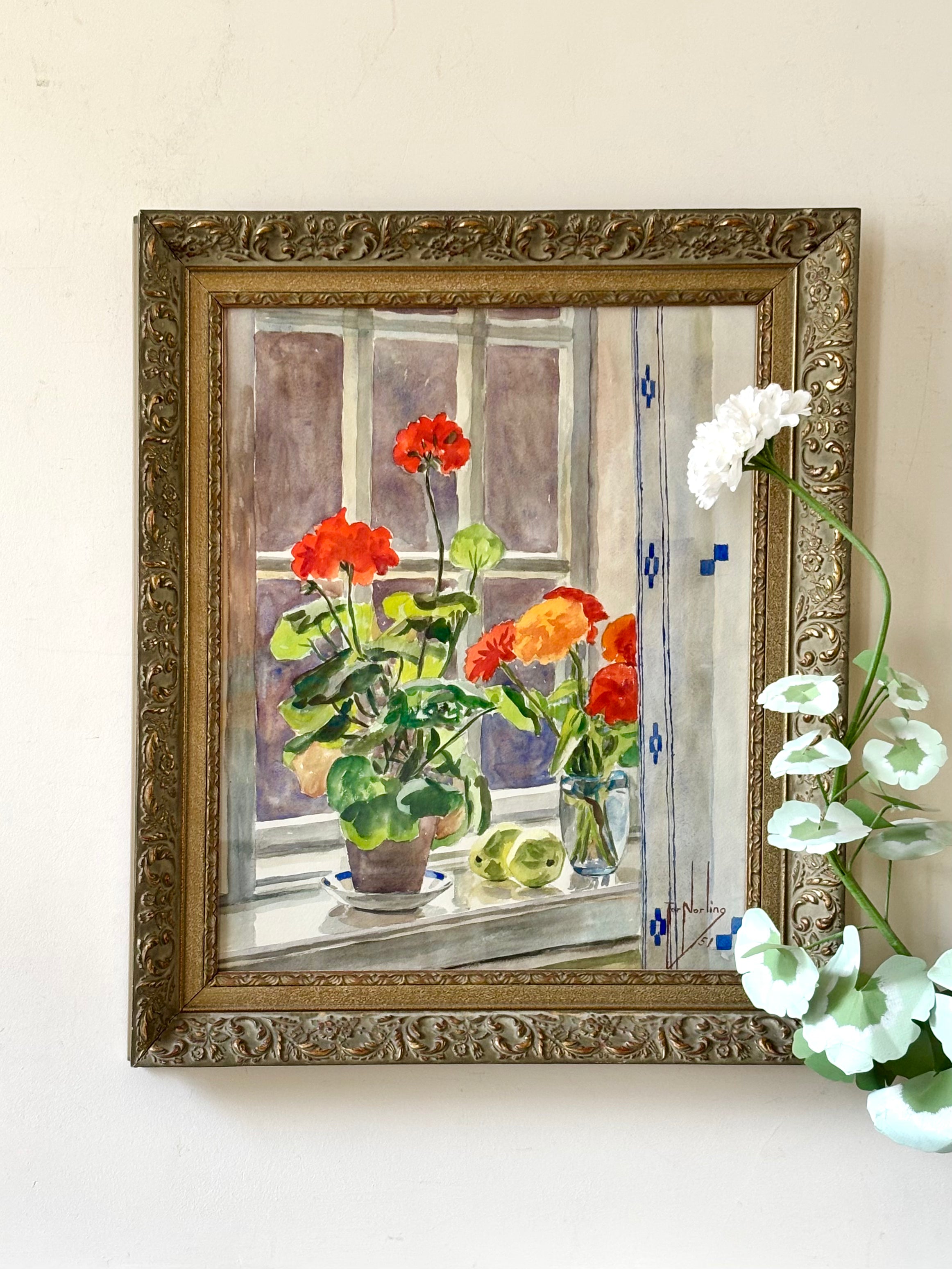 Geraniums in the Window