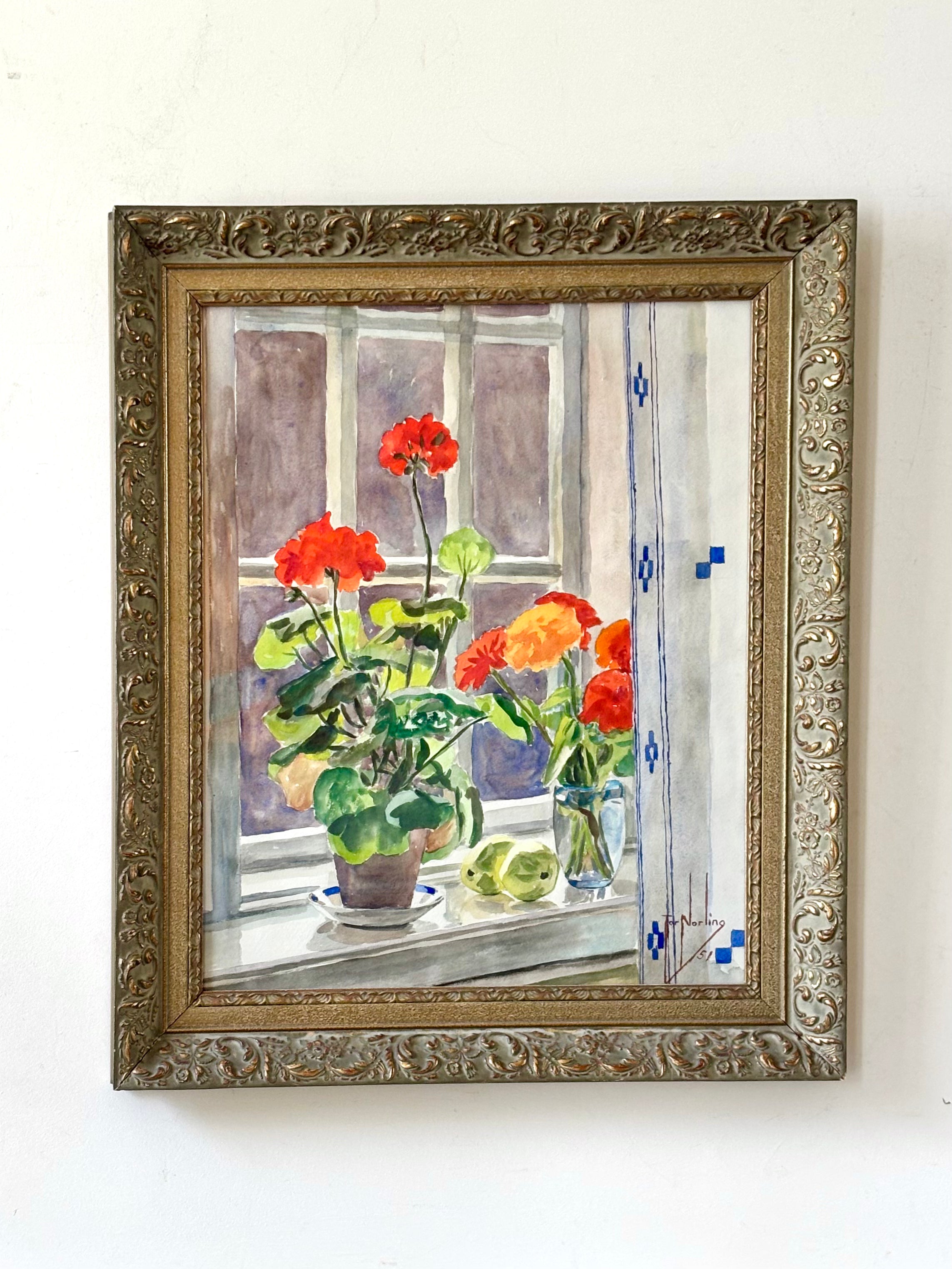 Geraniums in the Window