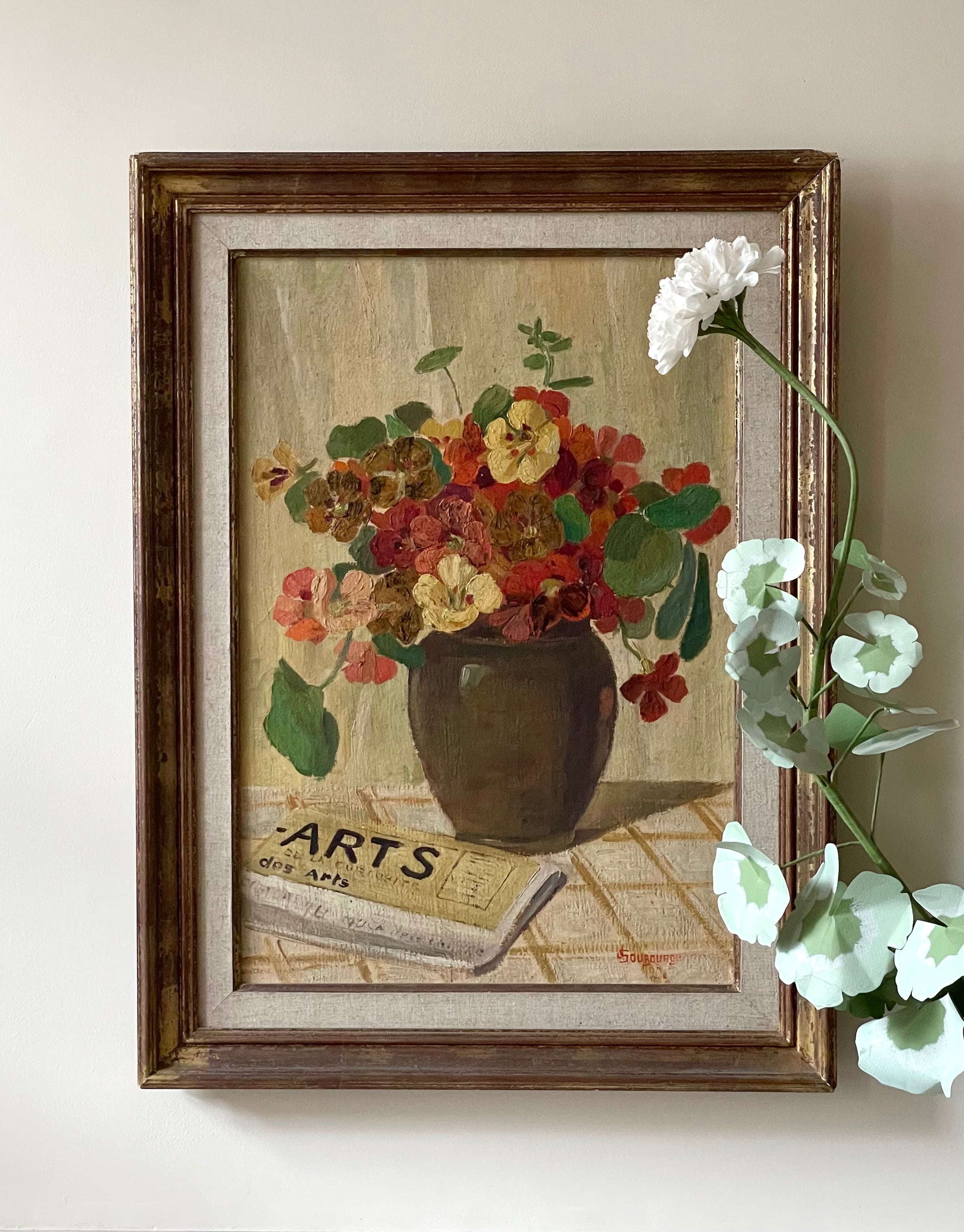 Nasturtiums and Neewspaper