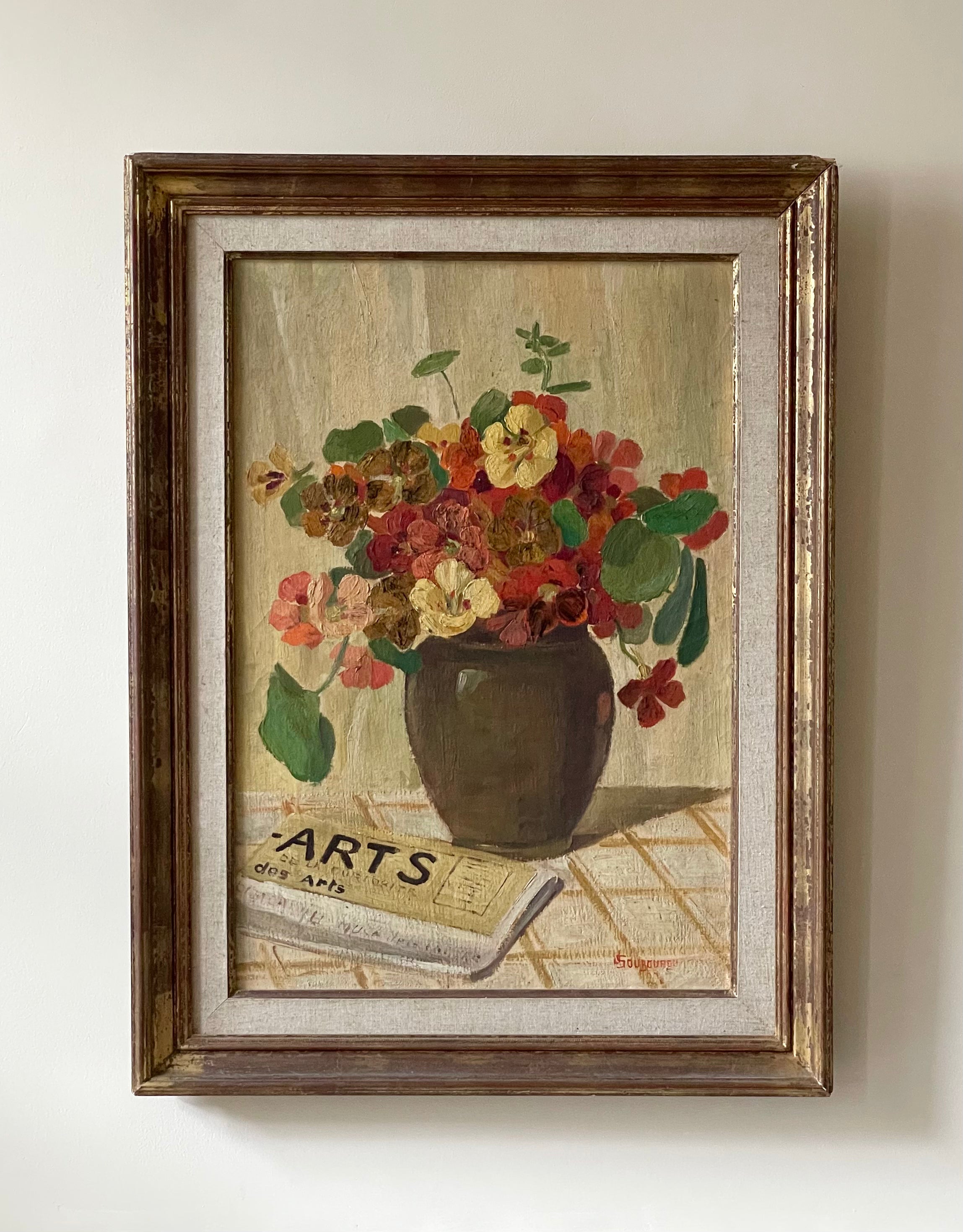 Nasturtiums and Neewspaper