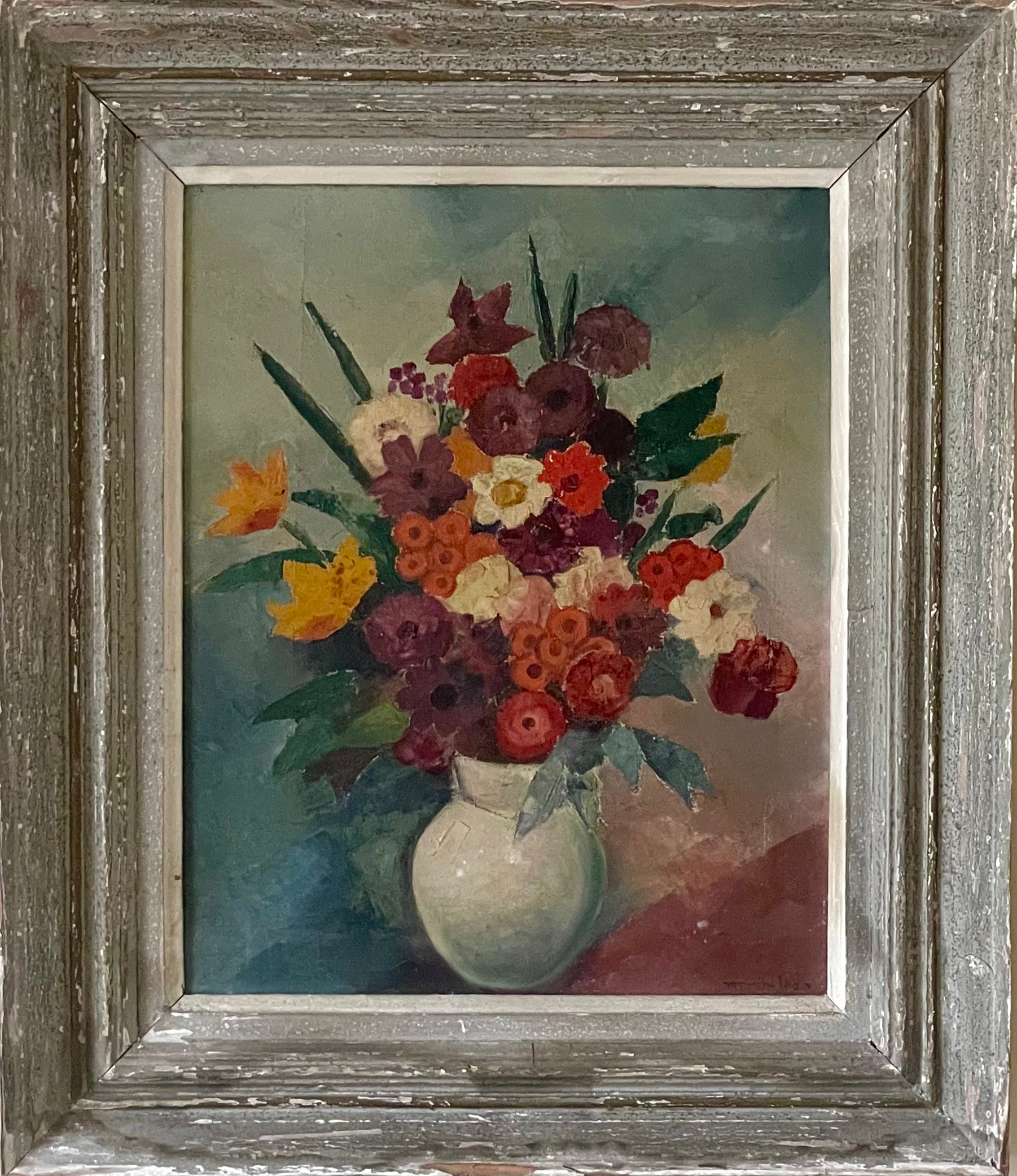 Summer Flowers in White Vase