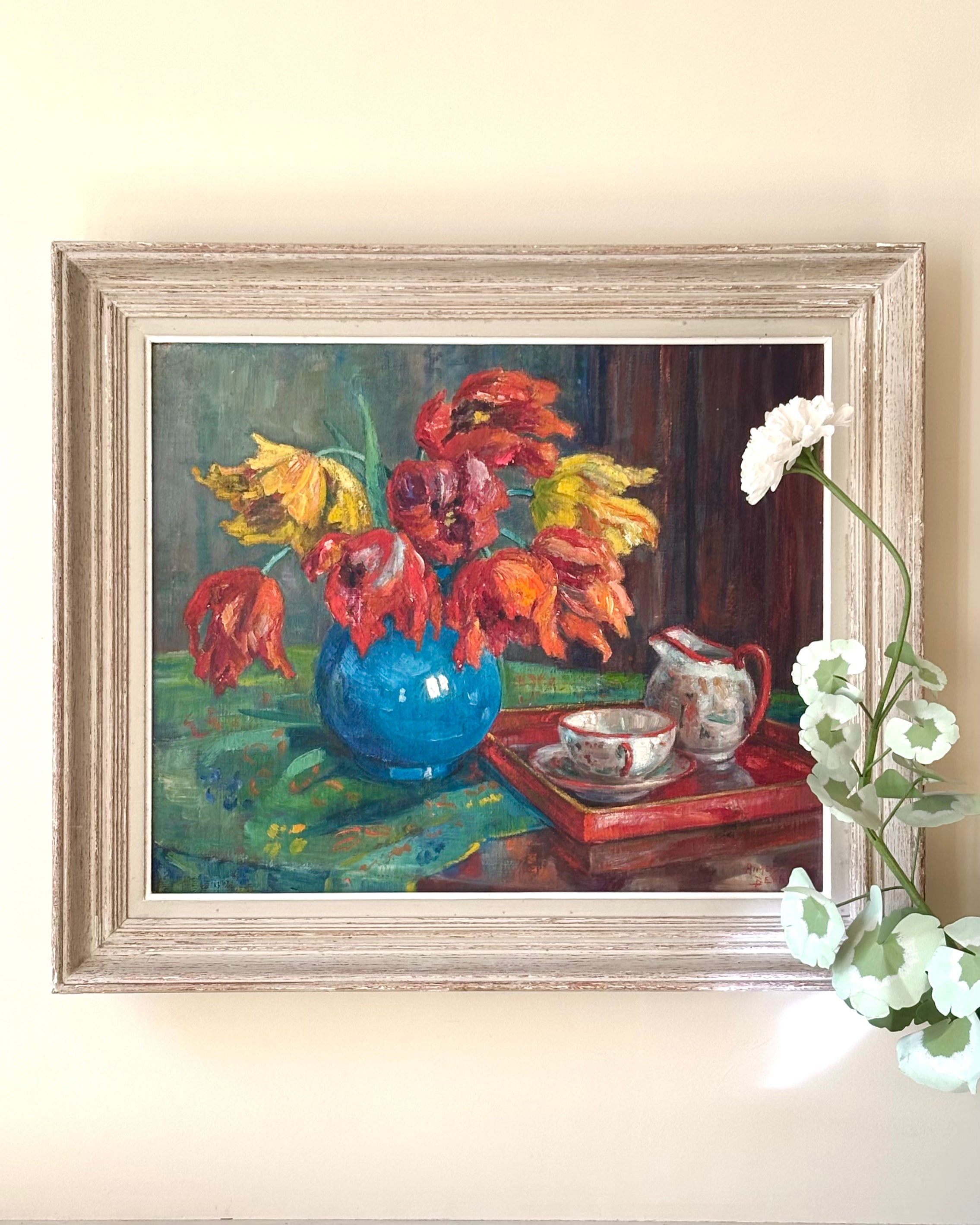 Tulips in a Blue Vase
