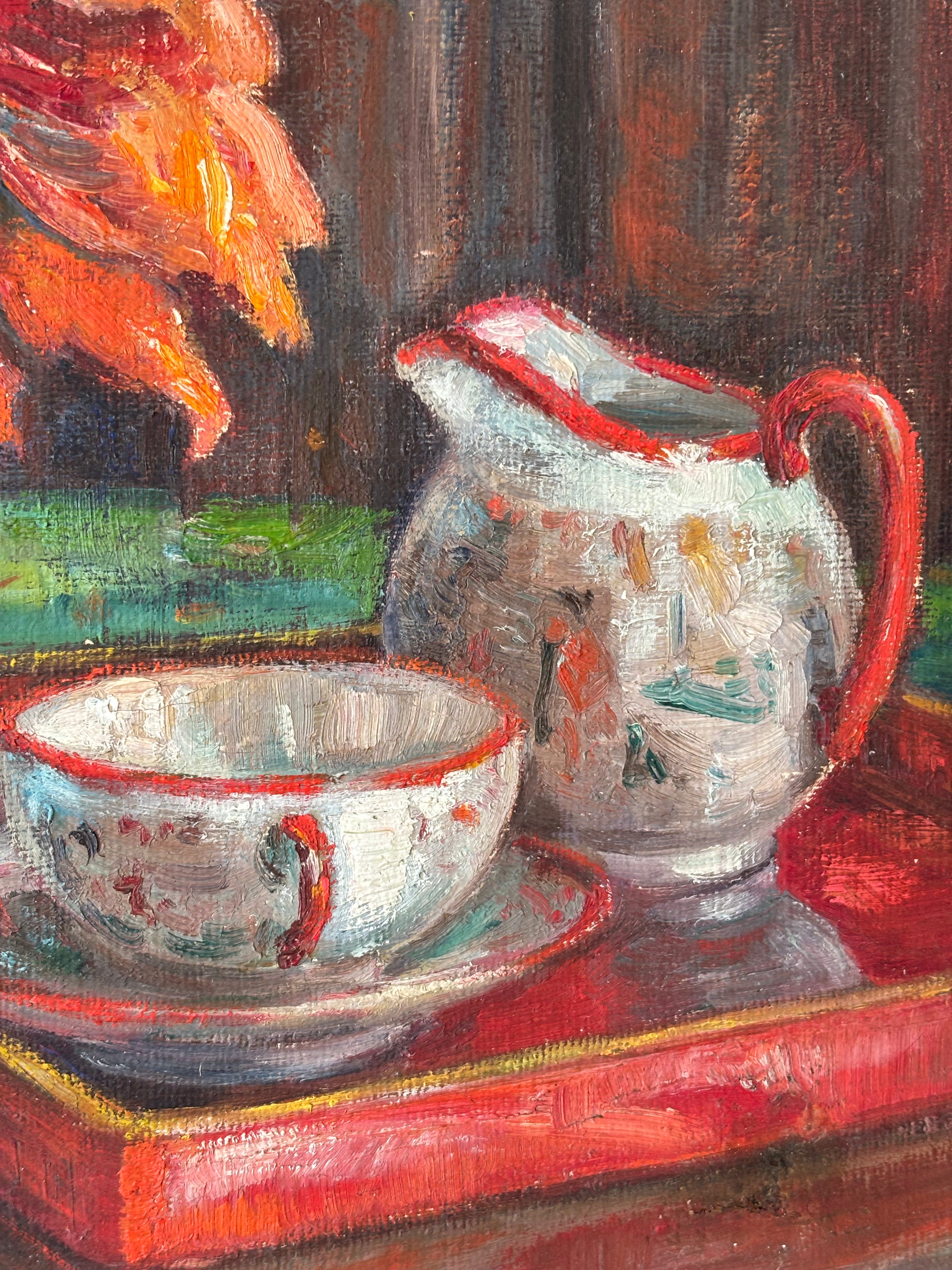 Tulips in a Blue Vase