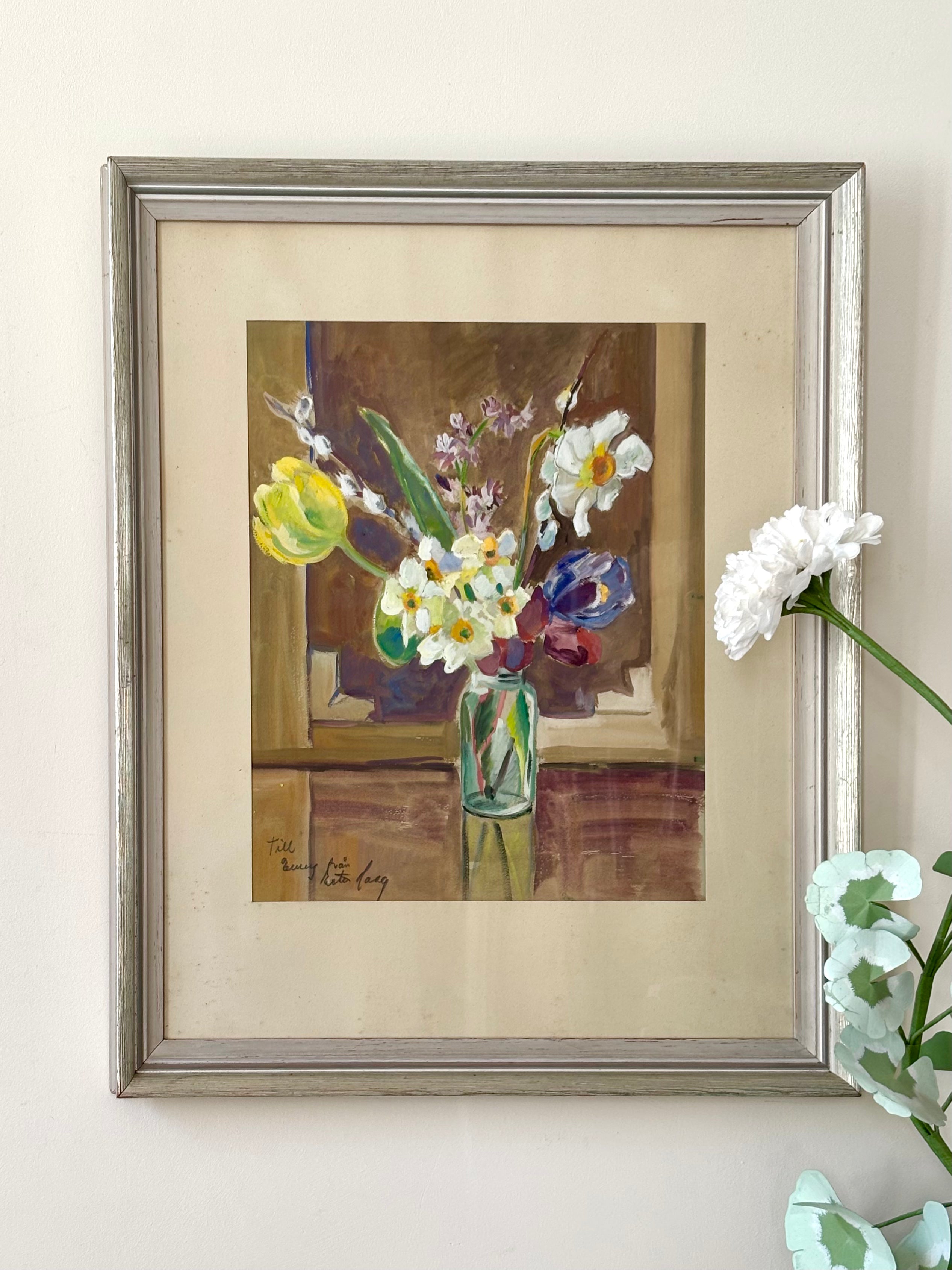 Spring Flowers in a Jam Jar