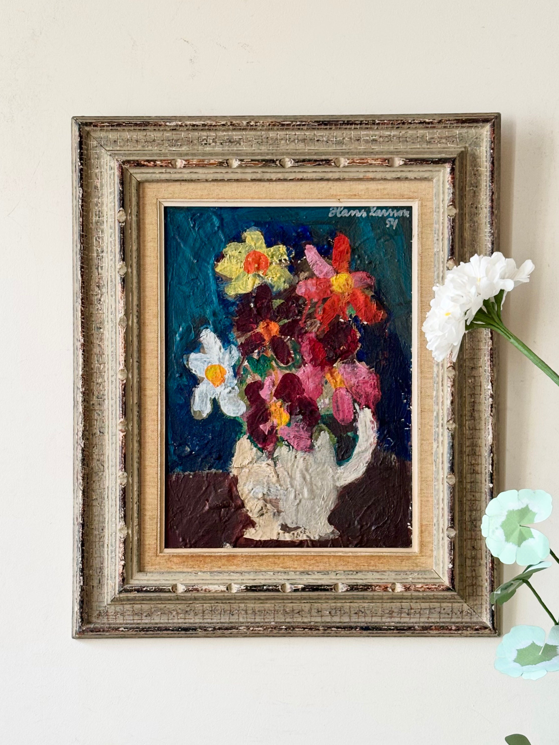 Bright Flowers in a White Jug