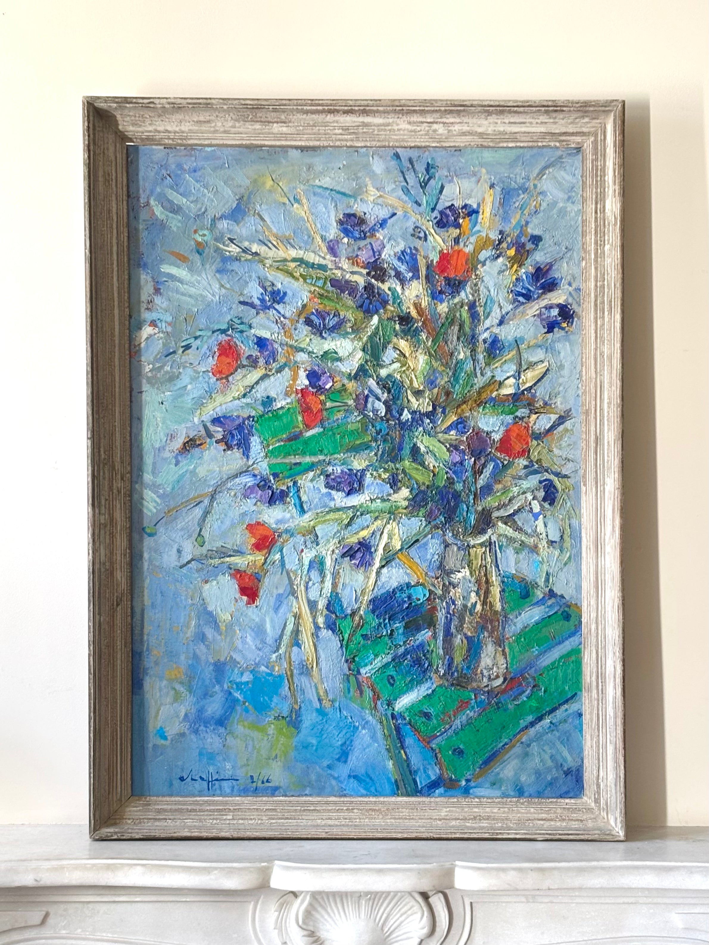 Flowers on a Green Chair